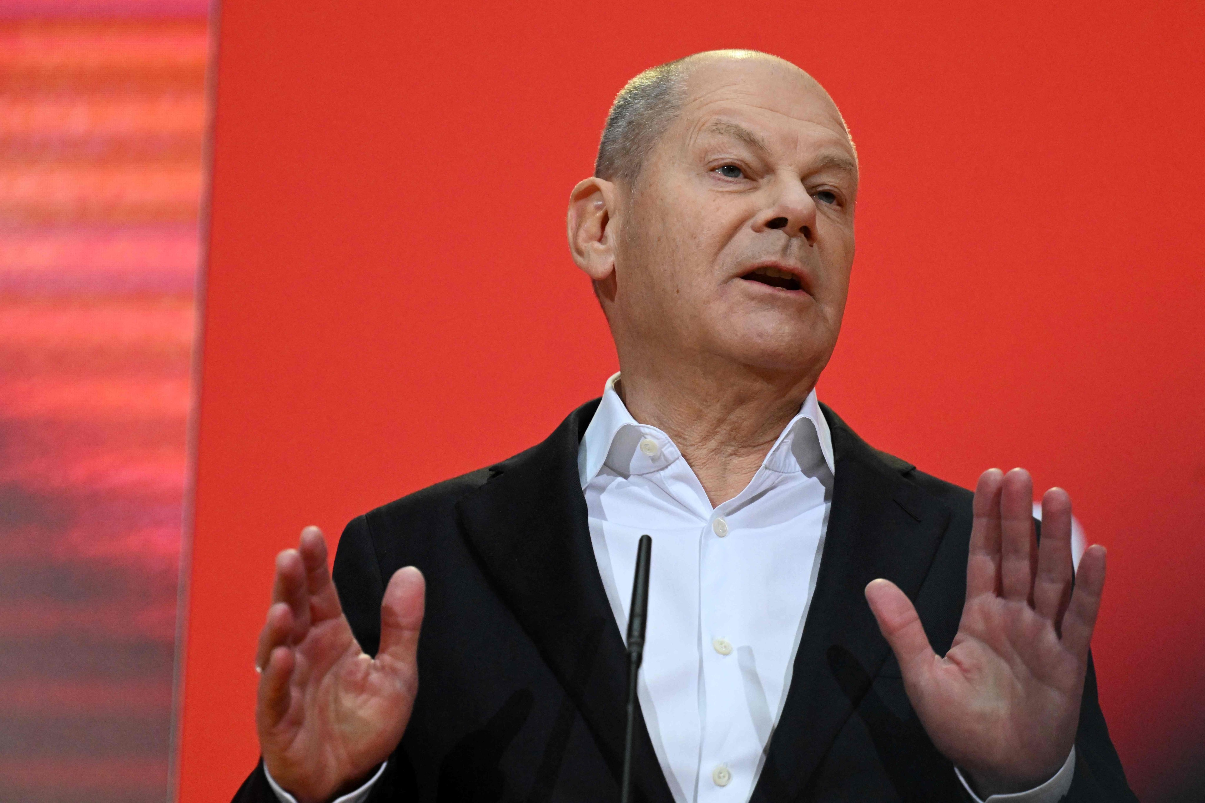 German Chancellor Olaf Scholz in Berlin on Sunday. Photo: AFP