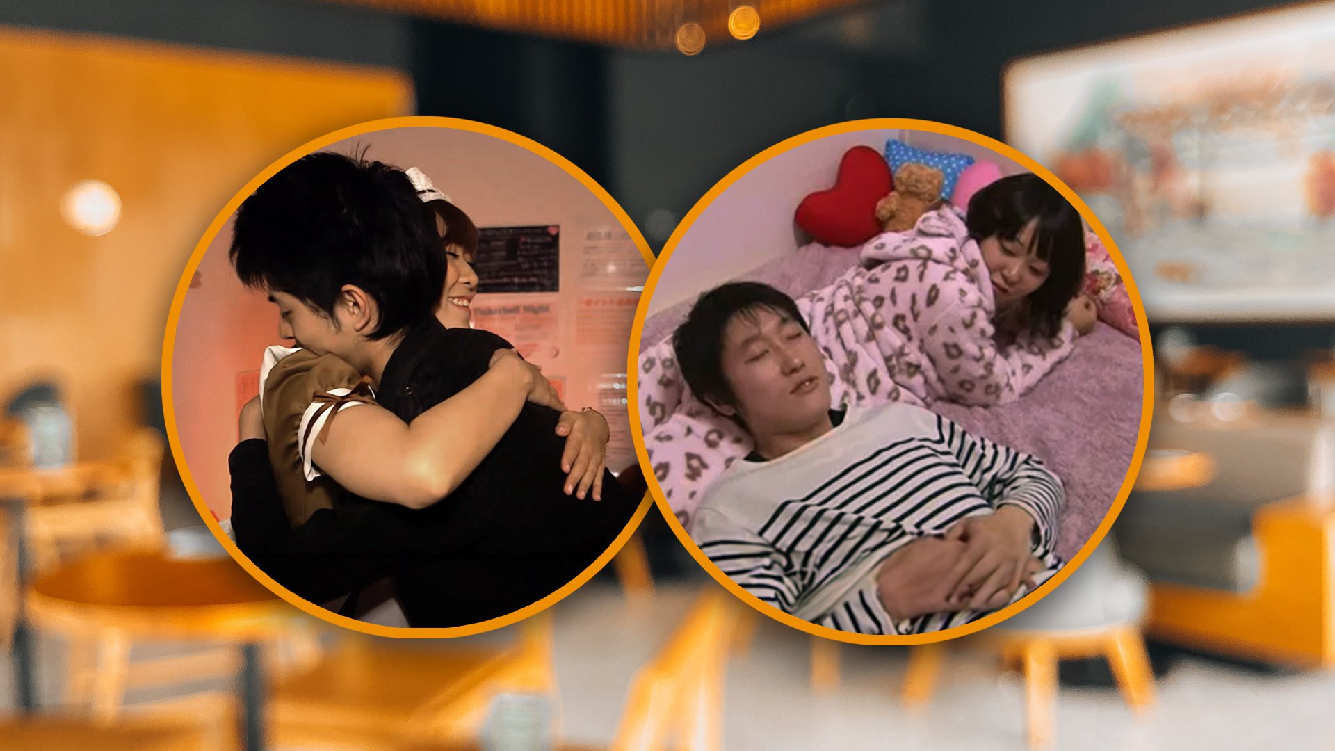 So-called cuddle cafes in Japan let customers hug strangers for a price in a bid to allieviate the consequences of the country’s strict social norms. Photo: SCMP composite/Shutterstock/Facebook/QQ.com