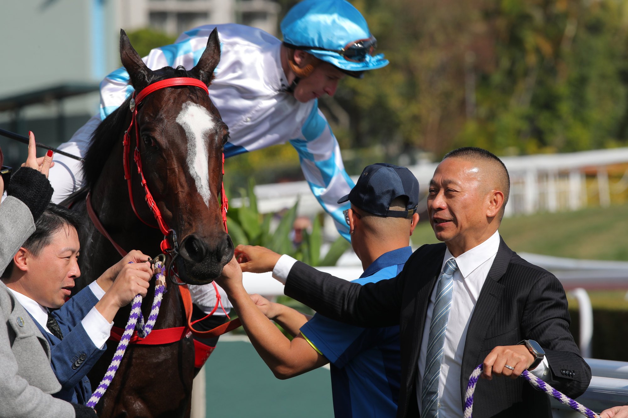 Trainer Danny Shum celebrates a recent winner at Sha Tin.