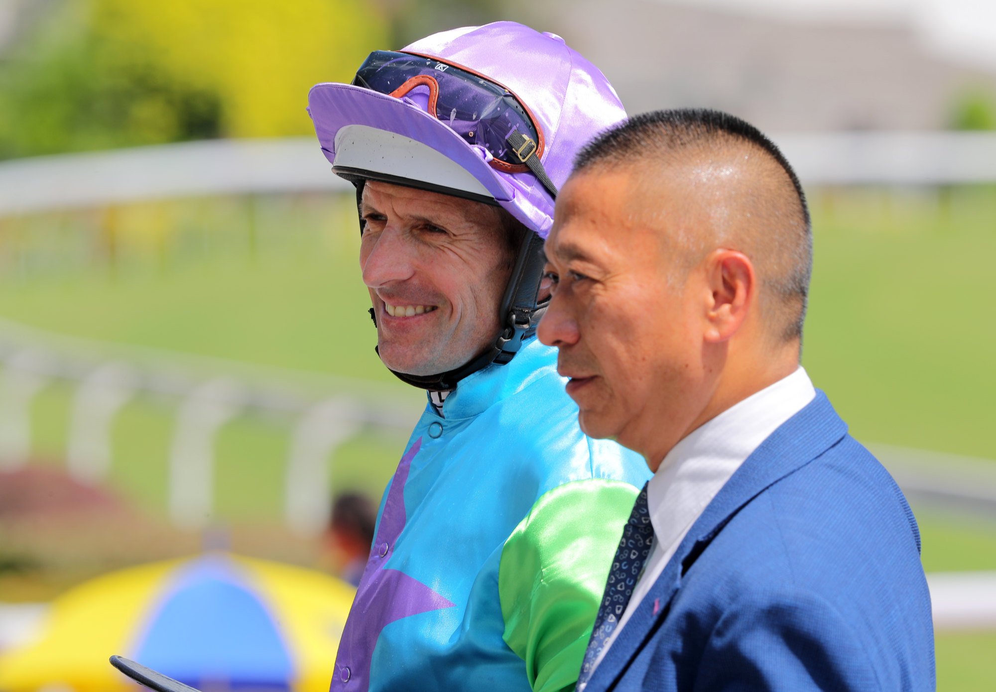 Jockey Hugh Bowman and trainer Danny Shum combine in the January Cup with Moments In Time.