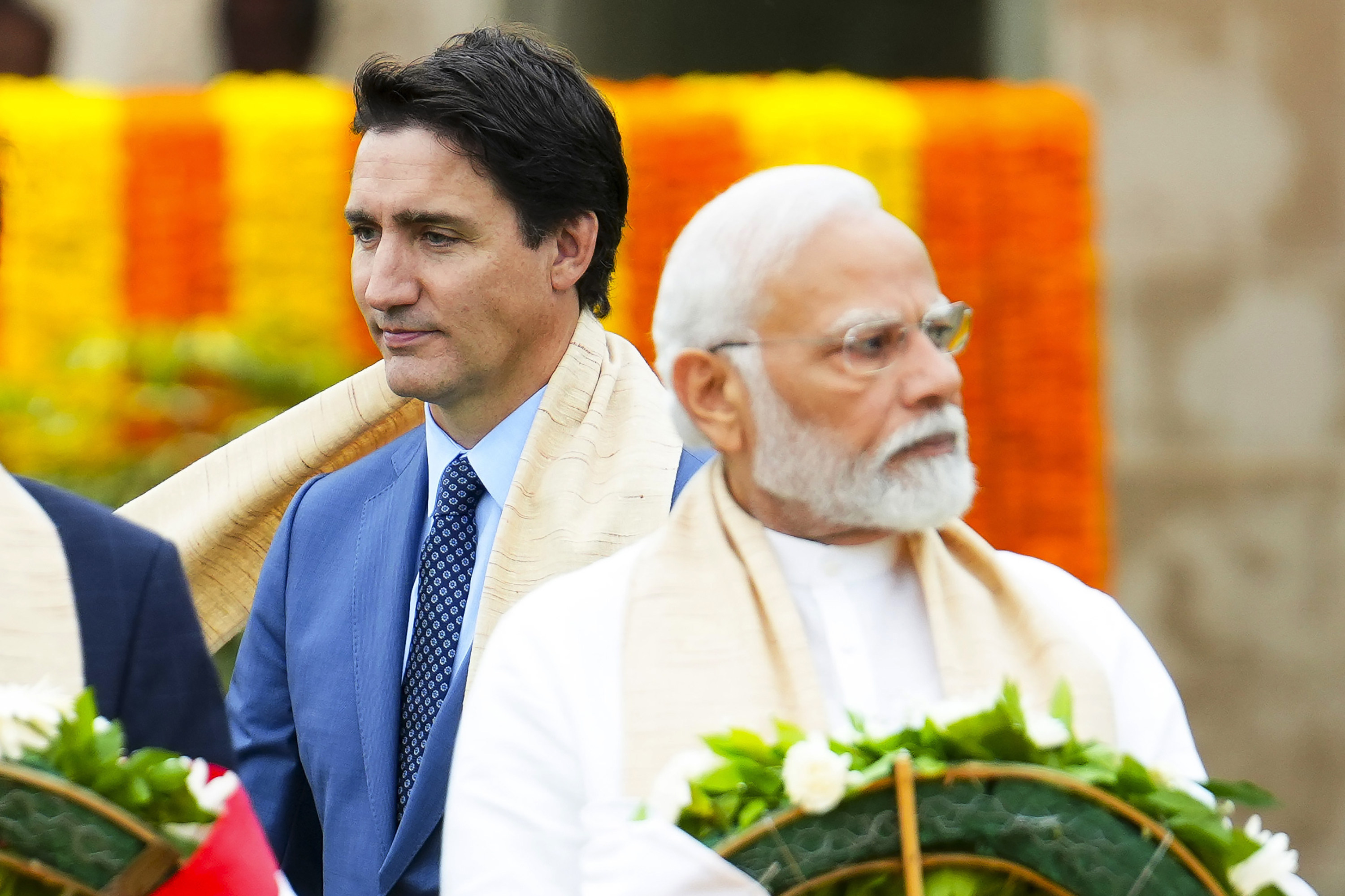 Canada’s Prime Minister Justin Trudeau walks past his India counterpart Narendra Modi during the G20 Summit in New Delhi in September 2023. Photo: The Canadian Press via AP