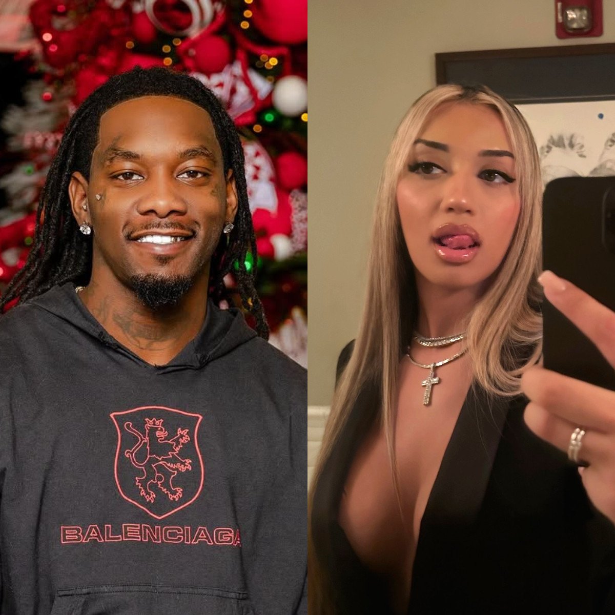 Offset is rumoured to be dating model Melanie Jayda (pictured) amid his divorce from Cardi B. Photos: @offsetyrn/Instagram,  @melaniejayda/Instagram