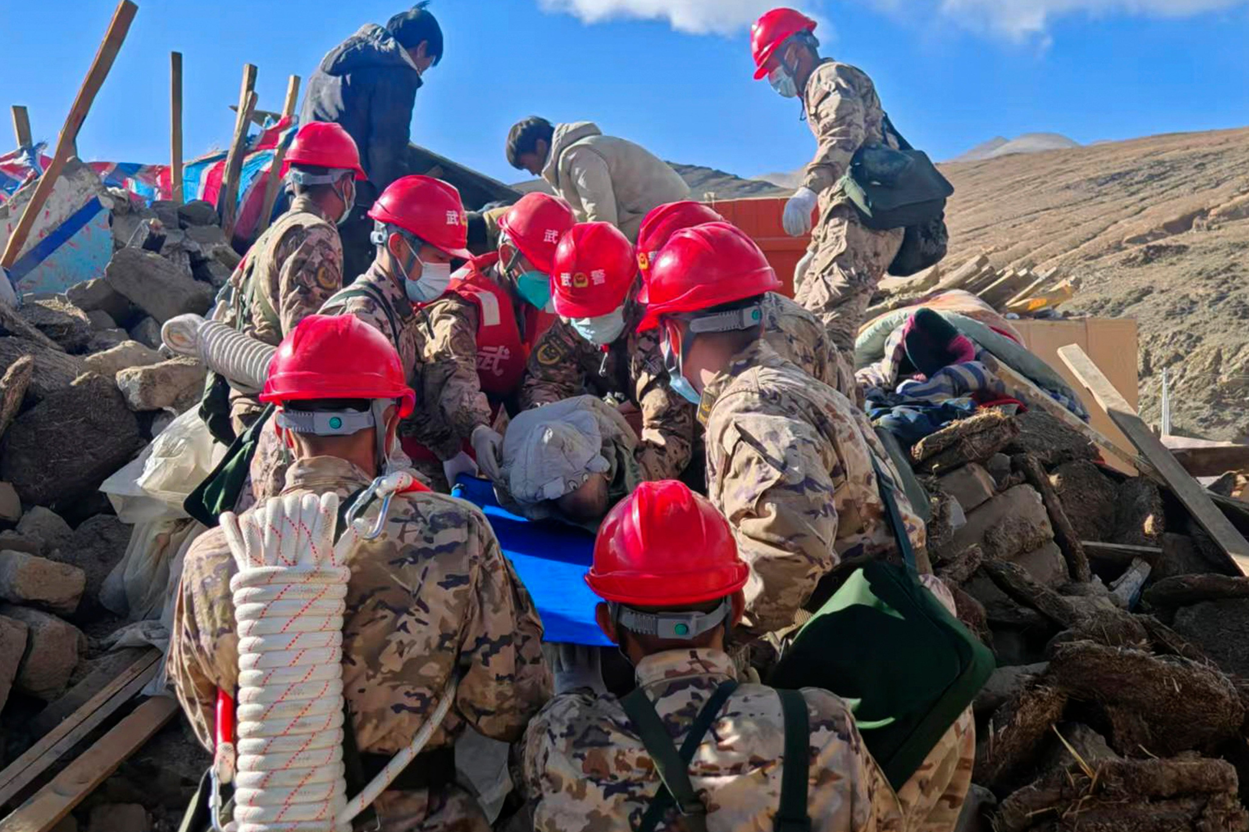 People still trapped under rubble from Tuesday’s earthquake in southern Tibet face a narrow window for survival, experts say. Photo: Xinhua News Agency