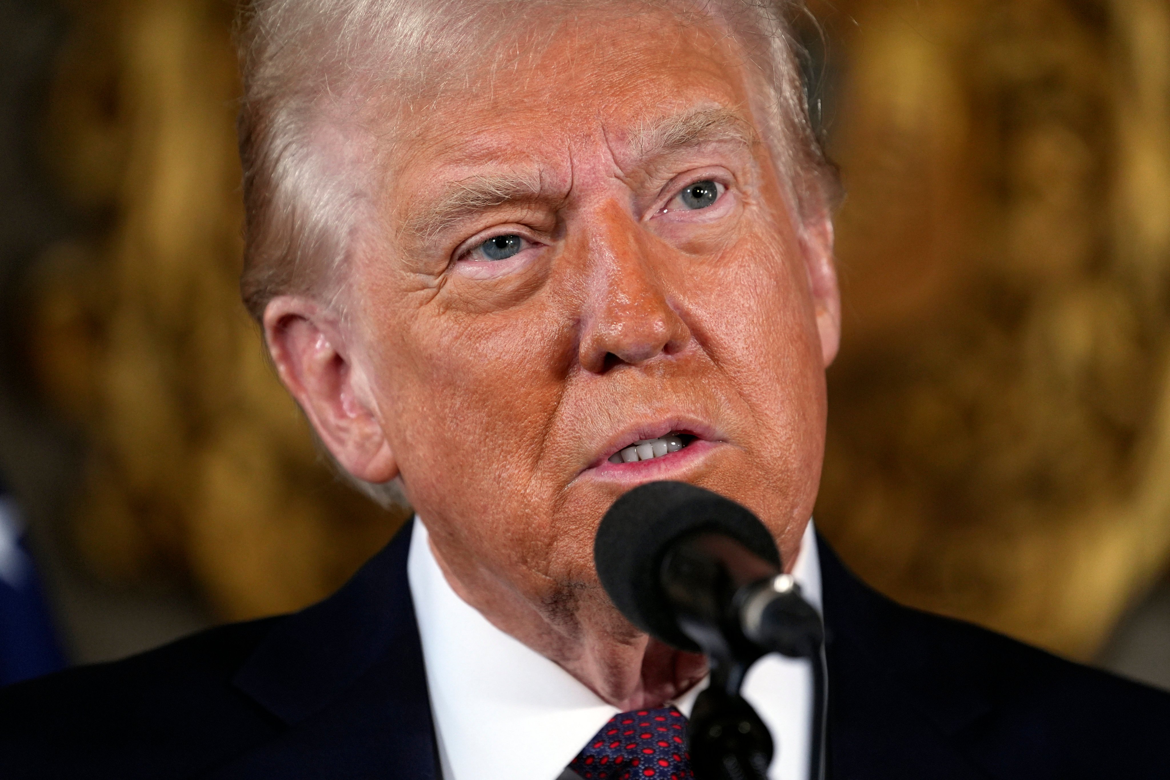 US president-elect Donald Trump speaks during a press conference at his private residence Mar-a-Lago in Florida on Tuesday. Photo: AP