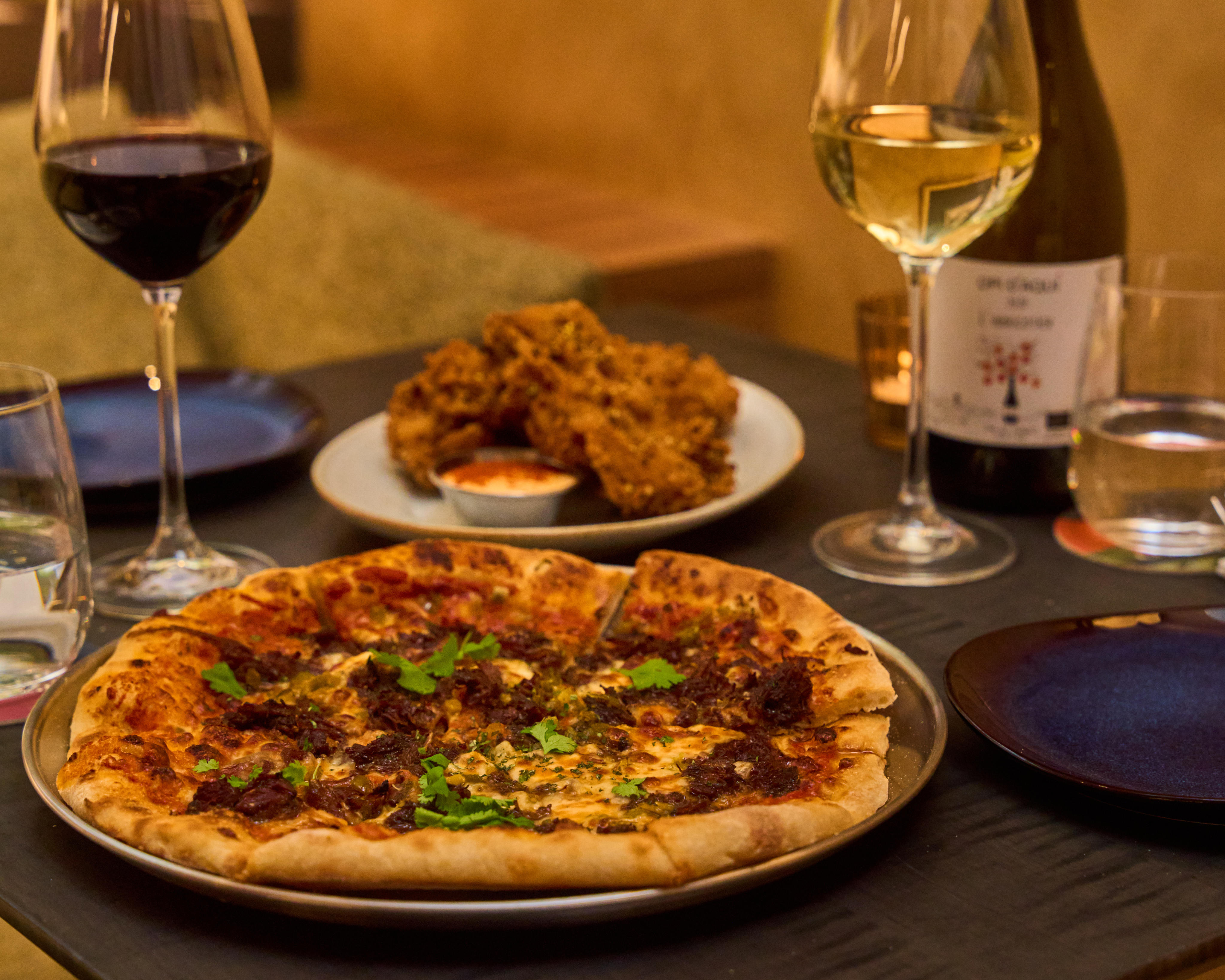 Mala-Spiced Pulled Beef sourdough pizza at Common Man Coffee Roasters in Hong Kong. Photo: Handout