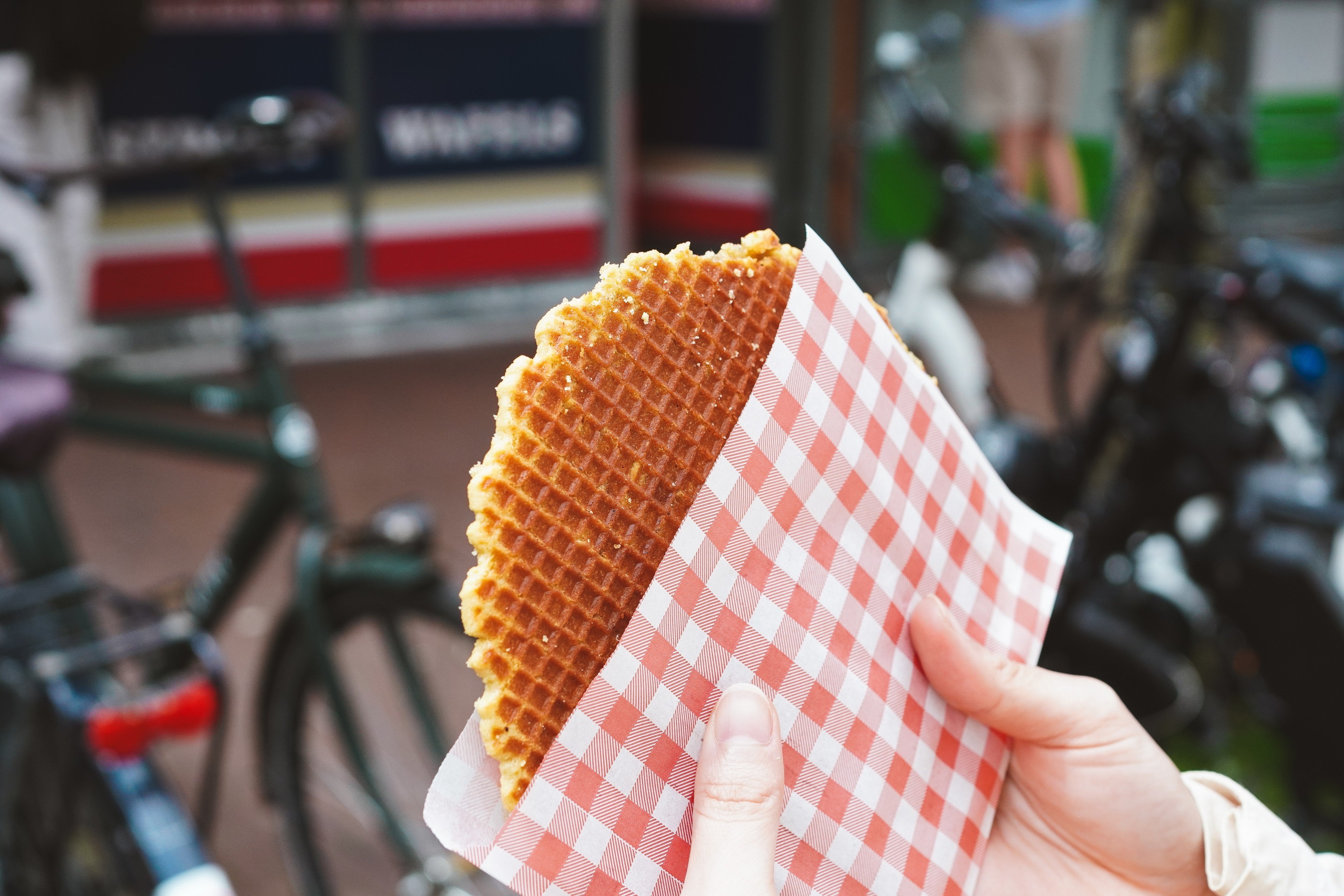 A stroopwafel is a snack consisting of two thin waffles separated by a syrup or caramel filling that is traditionally placed on top of a hot drink to warm it. “Stroopwafel” was one of the new words added to the Oxford English Dictionary in December. Photo: Shutterstock