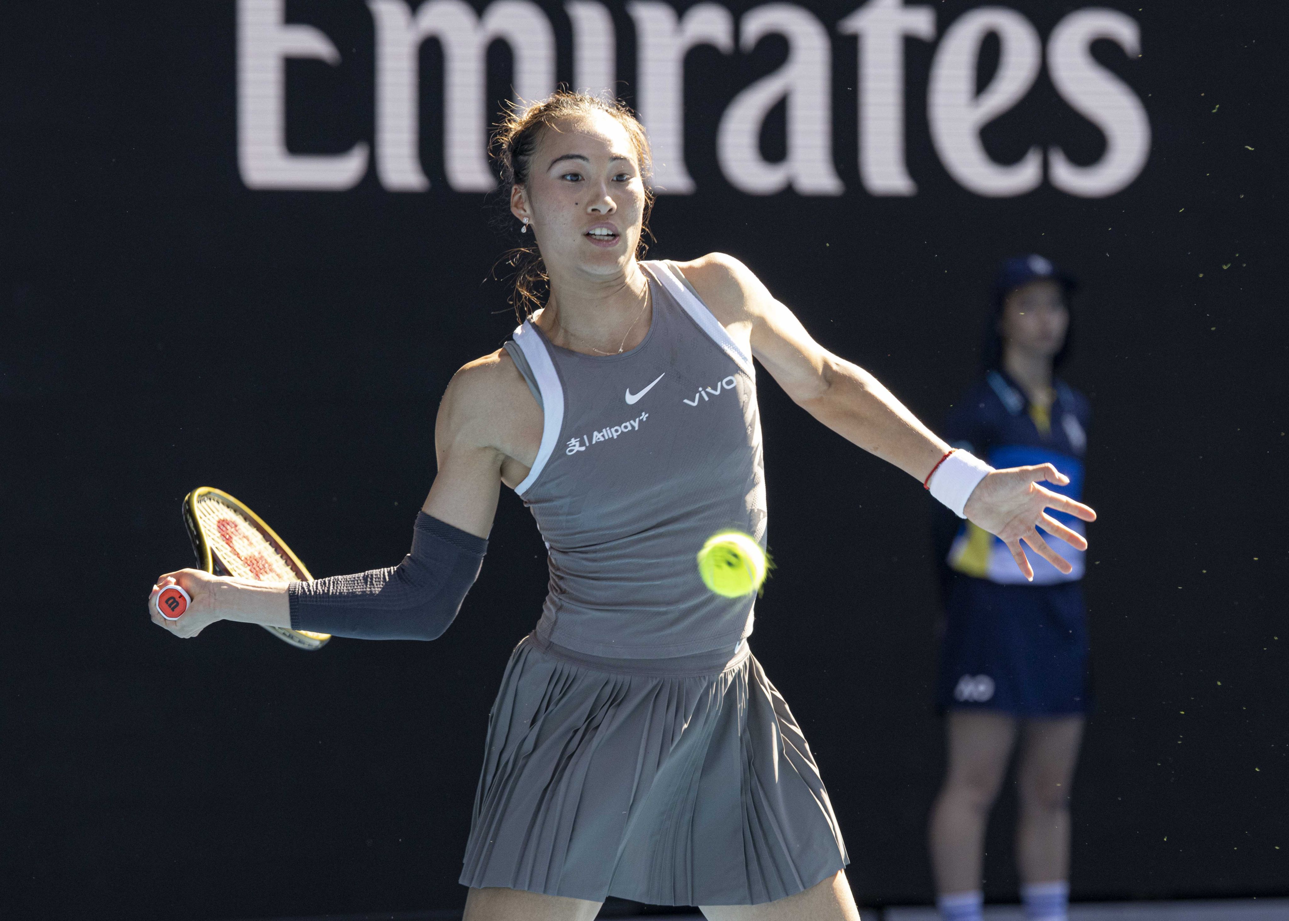 China’s Zheng Qinwen is on a collision course with Aryna Sabalenka in the quarter-finals. Photo: Xinhua