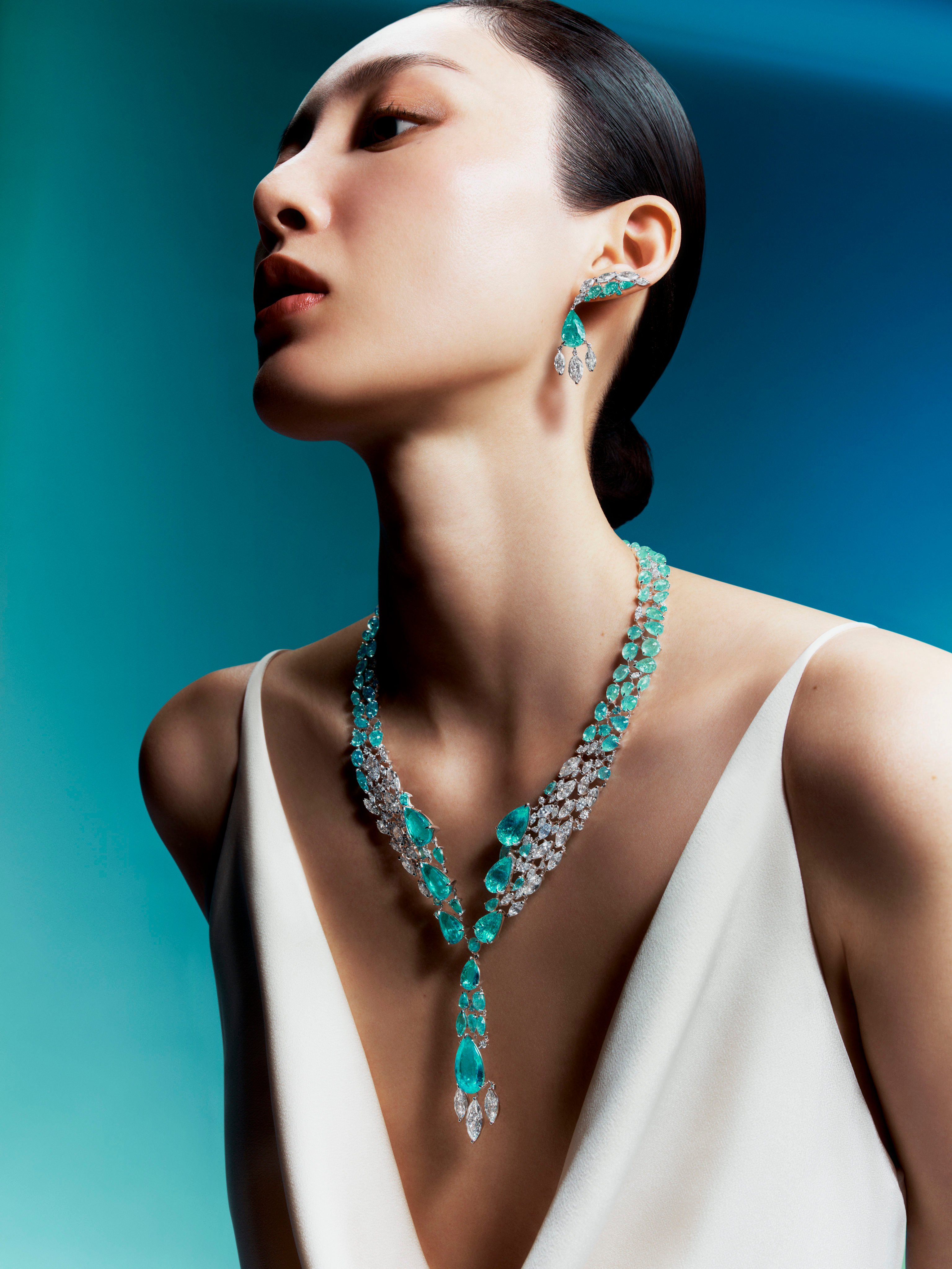 Boghossian Palace Voyages Taman Sari Flowing Droplets necklace and earrings. Photo: Handout