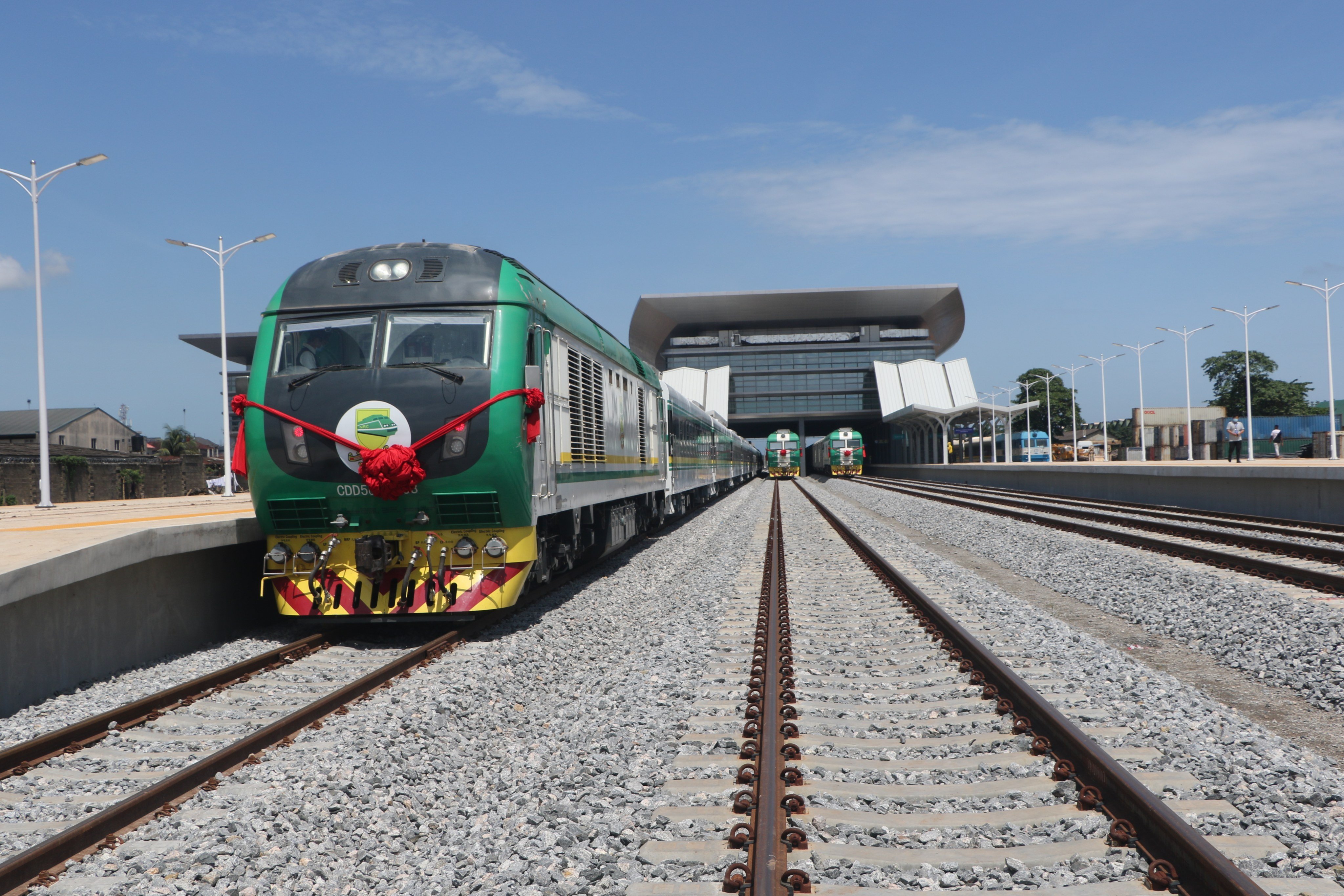 Trains are parked along the Lagos-Ibadan railway in Nigeria, one of several rail projects China has funded in the country. Photo: Xinhua