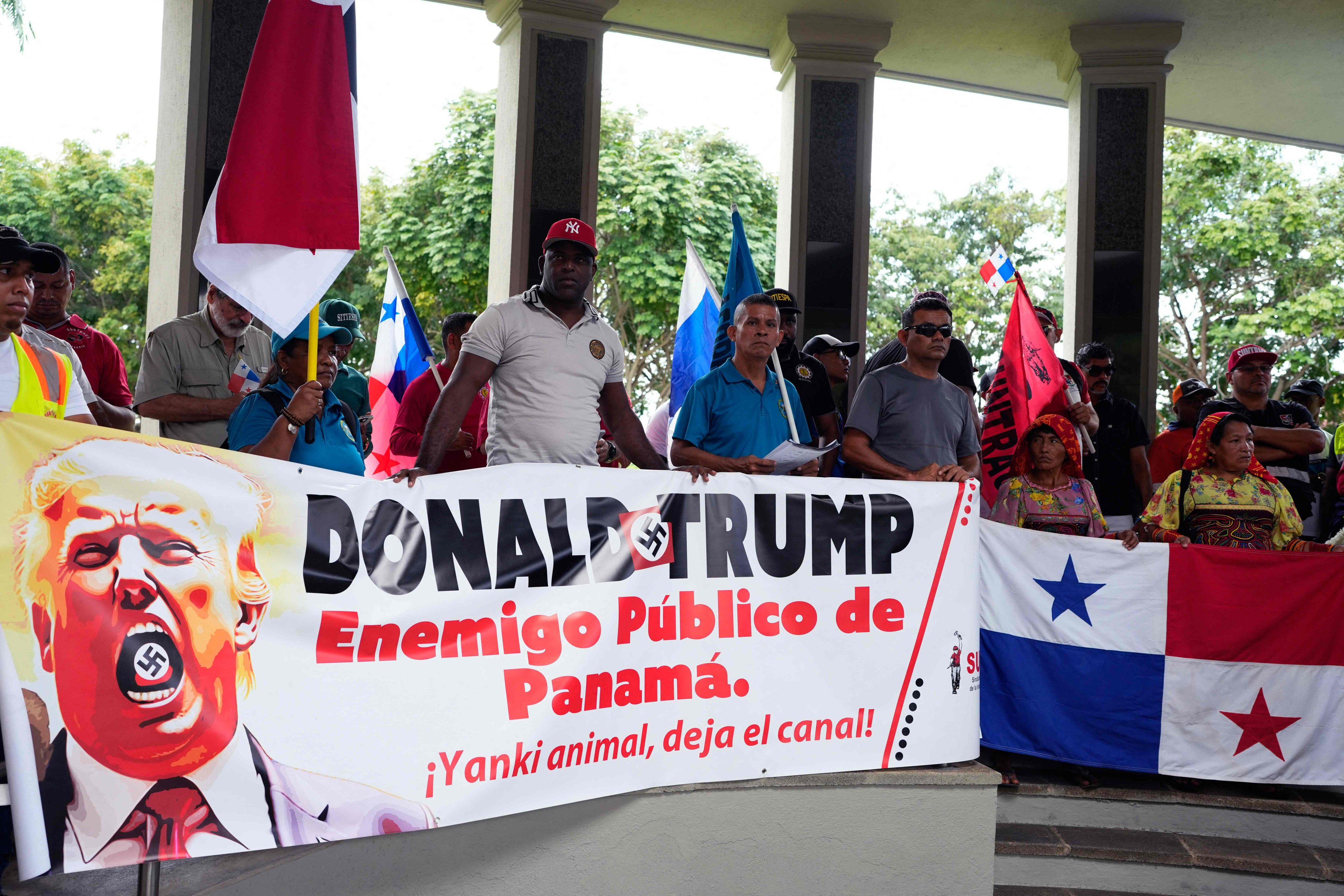 People demonstrate against US president-elect Donald Trump in Panama City in December. Photo: AFP