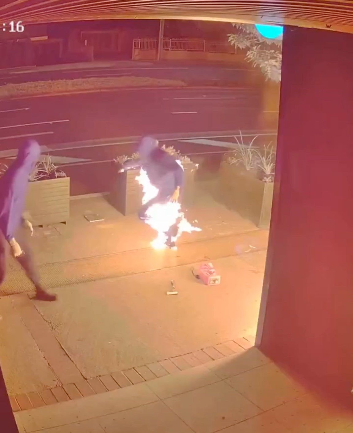 Australian police have released CCTV video of a bungling arsonist who set their own trousers alight and had to hot-foot it from the scene without them. Photo: Victoria Police