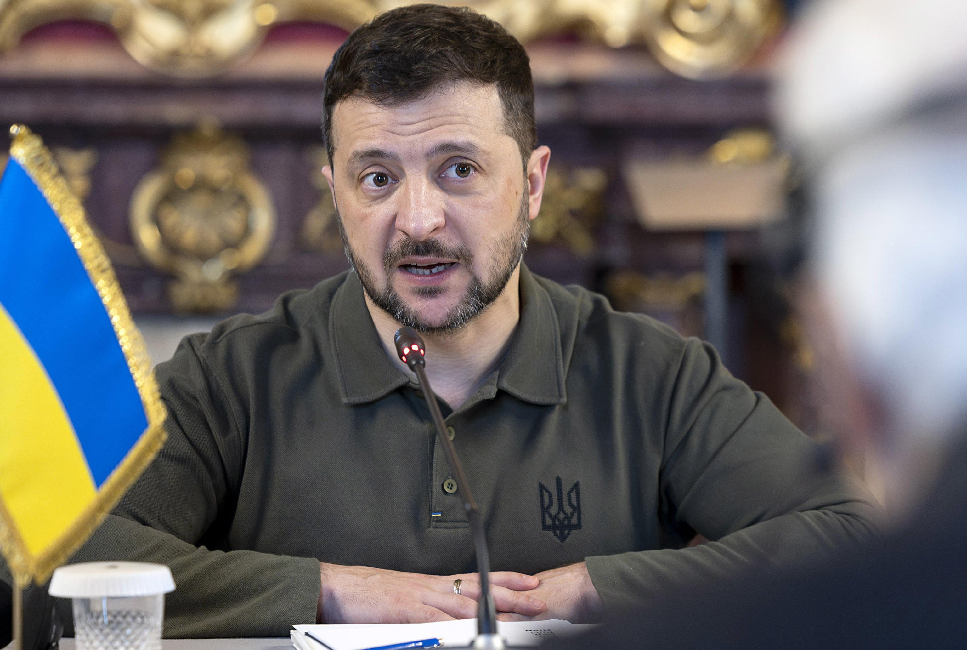 Ukrainian President Volodymyr Zelensky during a meeting at the Quirinal Palace in Rome, Italy, on Friday. Photo: EPA-EFE