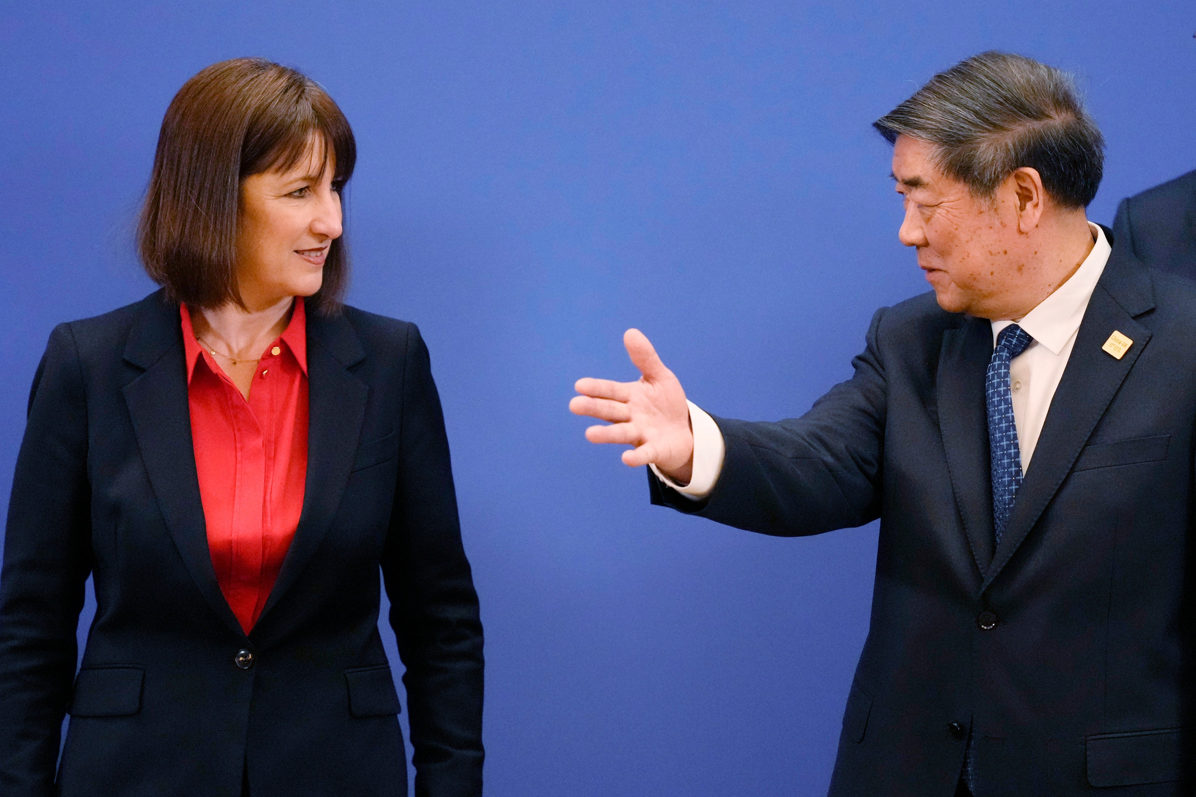 Chinese Vice-Premier He Lifeng with Britain’s Chancellor of the Exchequer Rachel Reeves, as the China-UK Economic and Financial Dialogue is revived in Beijing on Saturday. Photo: AP