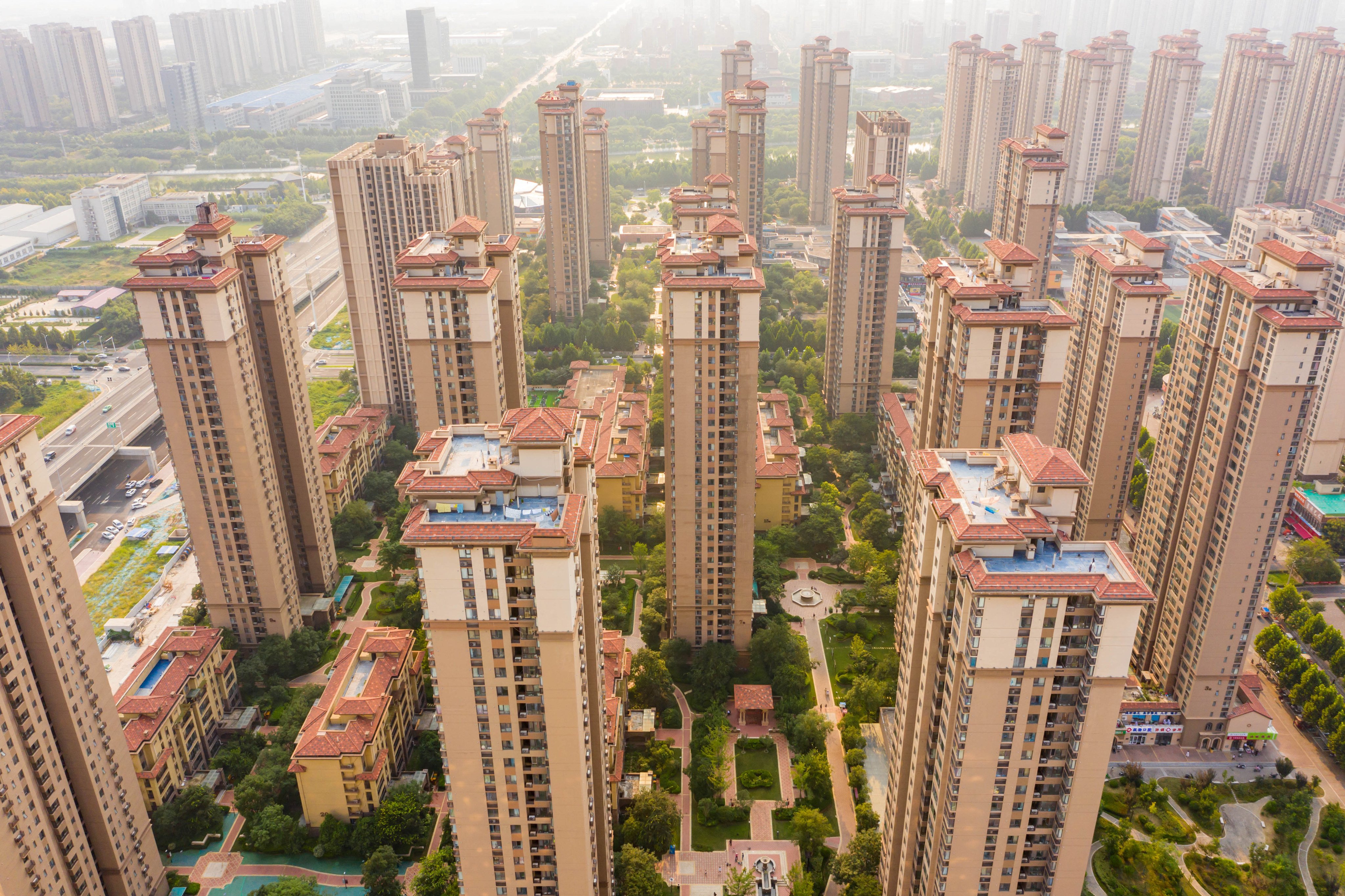 A residential complex built by Chinese real estate developer Vanke in Zhengzhou, in Chinas central Henan province. Photo: AFP