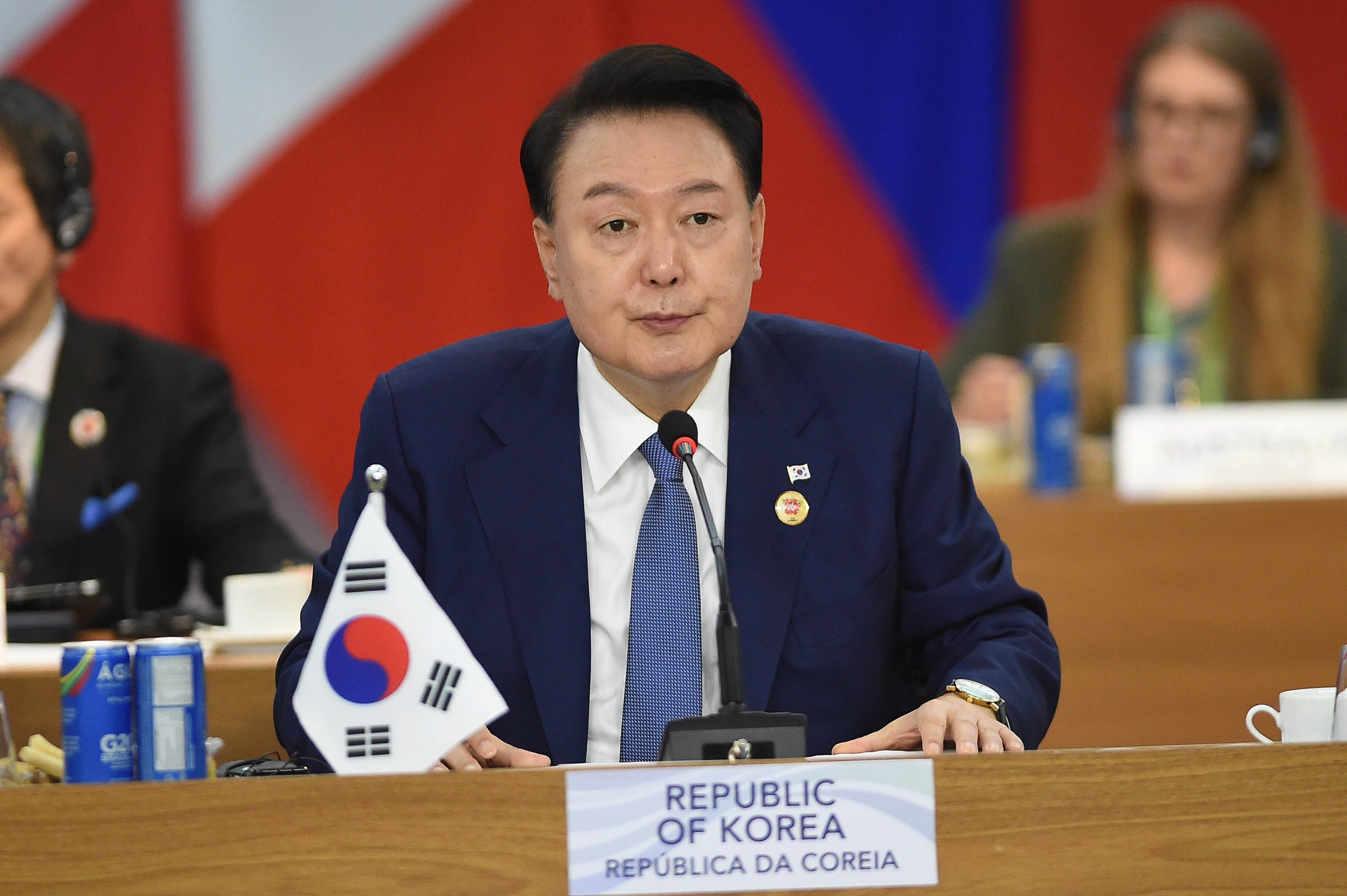 Then South Korean President Yoon Suk-yeol at a meeting during the G20 summit. Photo: DPA