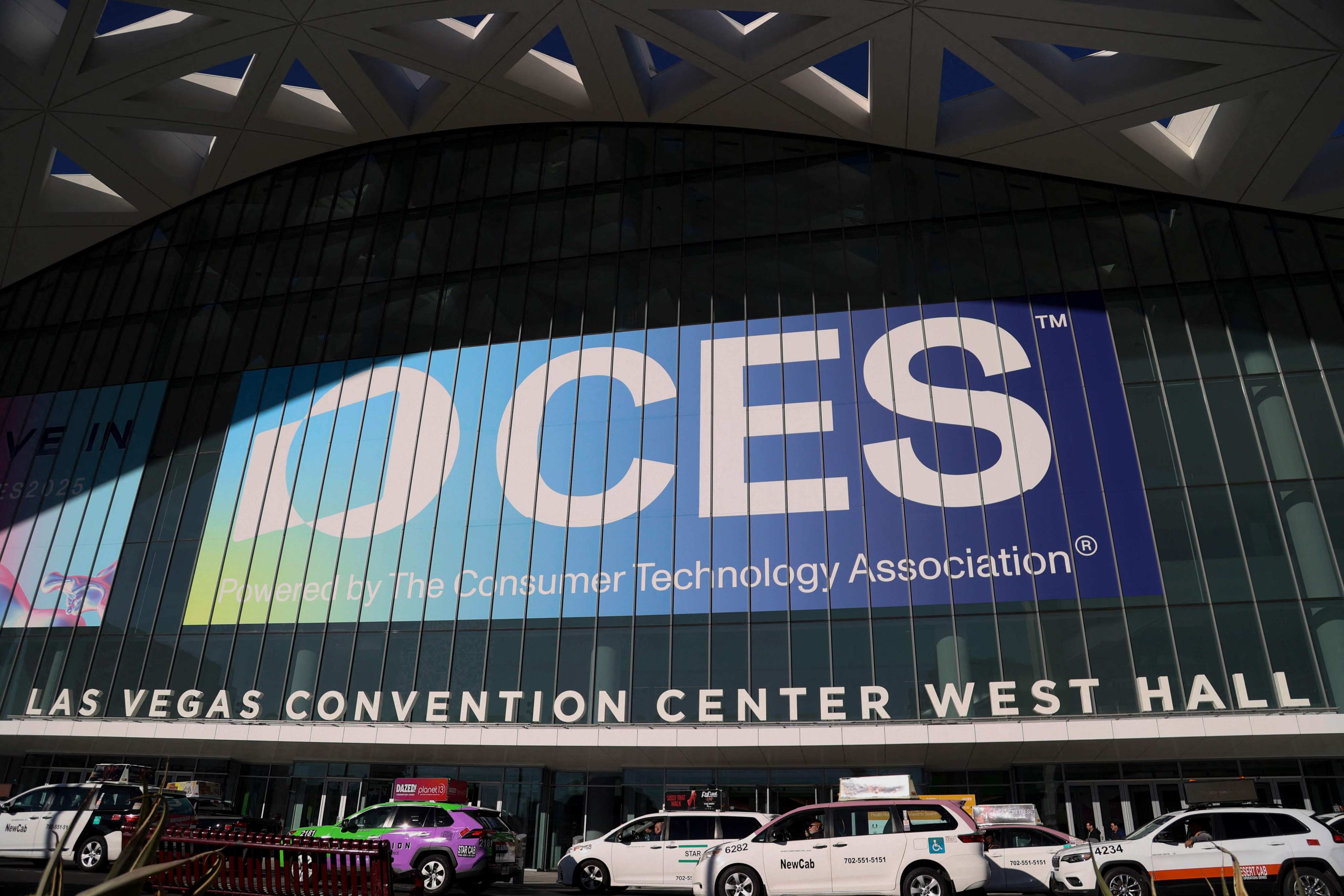 The CES sign is seen on the venue during the CES 2025 in Las Vegas, Nevada on January 10, 2025. Photo: AFP