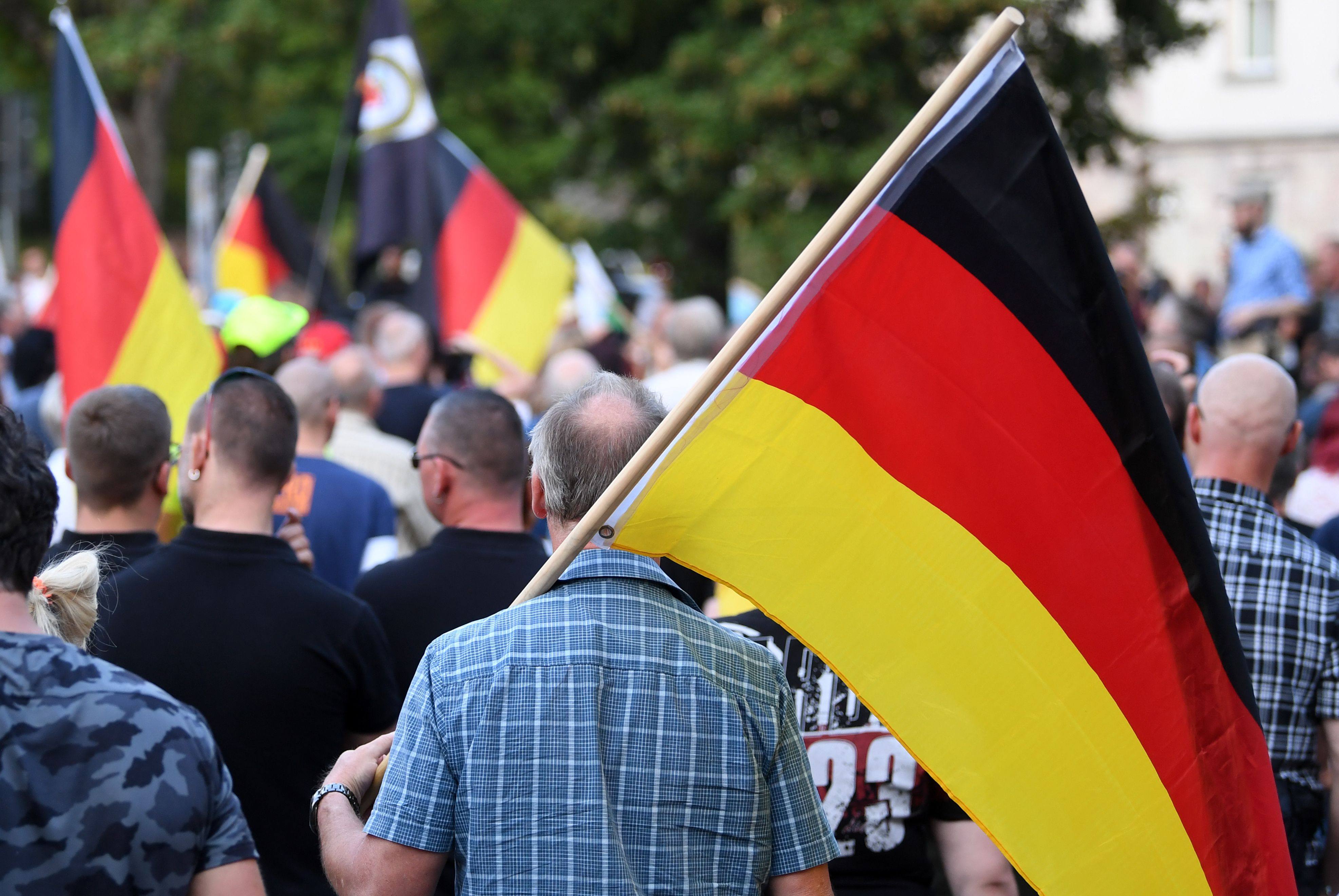 A far-right rally in Chemnitz in 2019. Photo: AFP