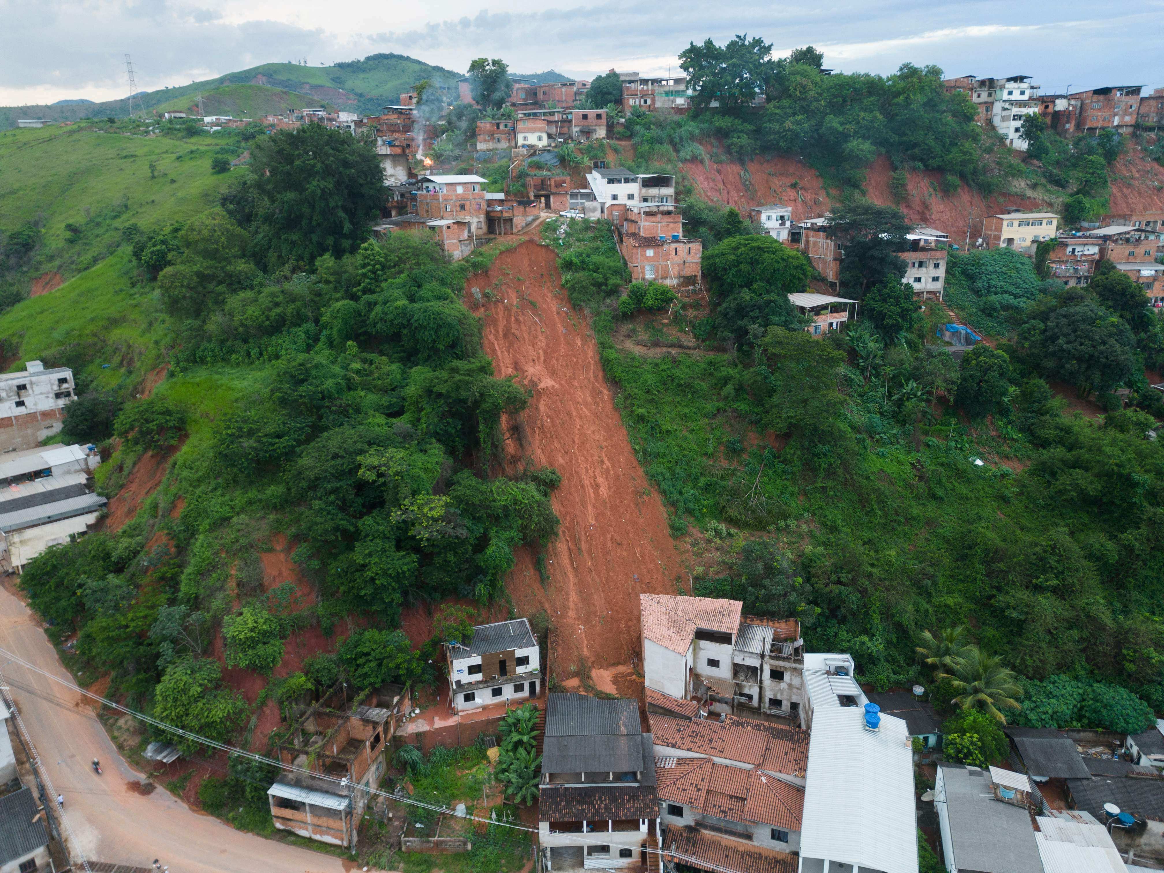 A landslide in Ipatinga, Minas Gerais state, Brazil. Photo: AFP