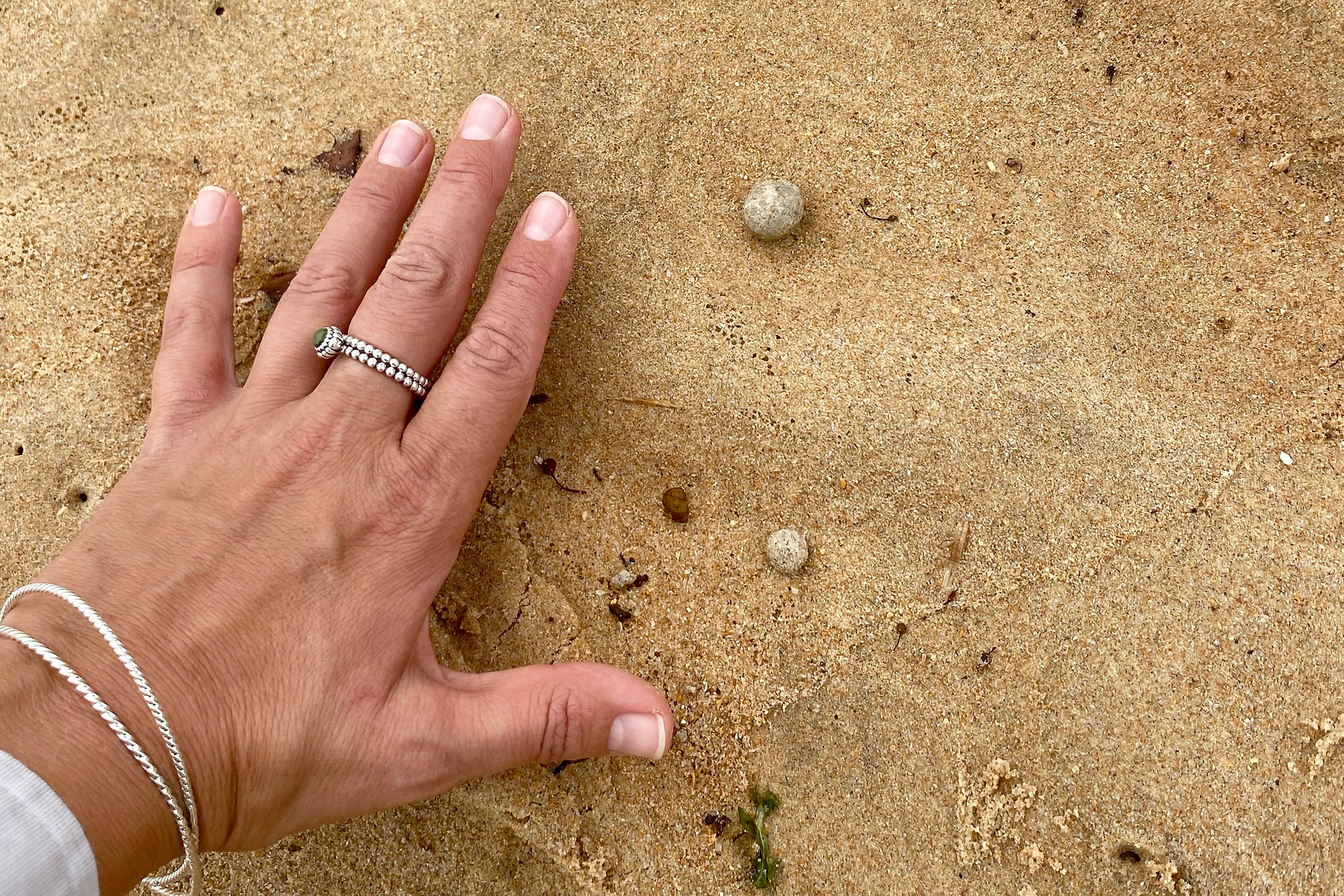 Unidentified ball-shaped debris found washed ashore at Manly Beach and eight other beaches in Sydney, Australia. Photo: Northern Beaches Council/Northern Beaches Council/dpa