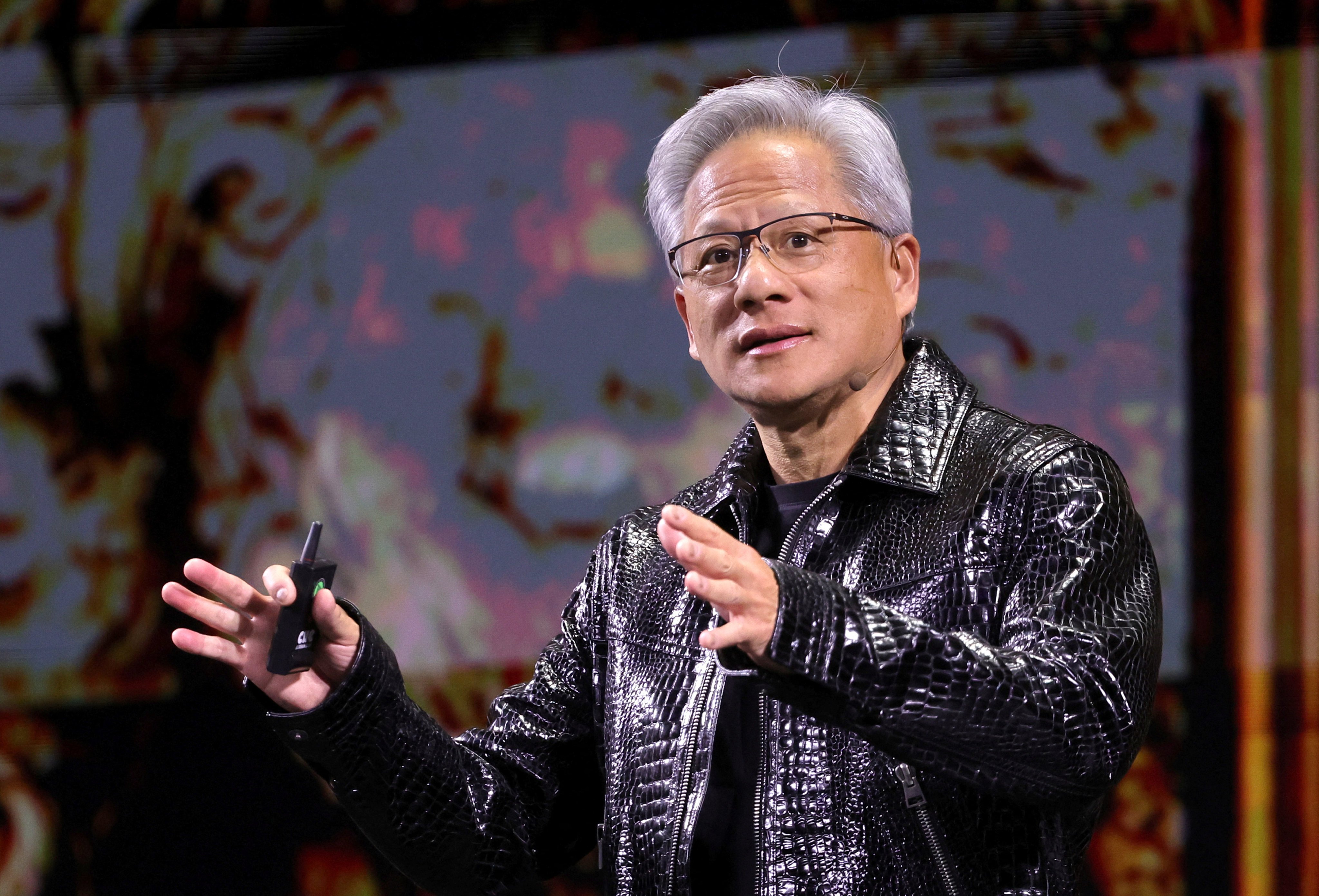 Nvidia CEO Jensen Huang speaks at CES 2025 in Las Vegas. Photo: Reuters