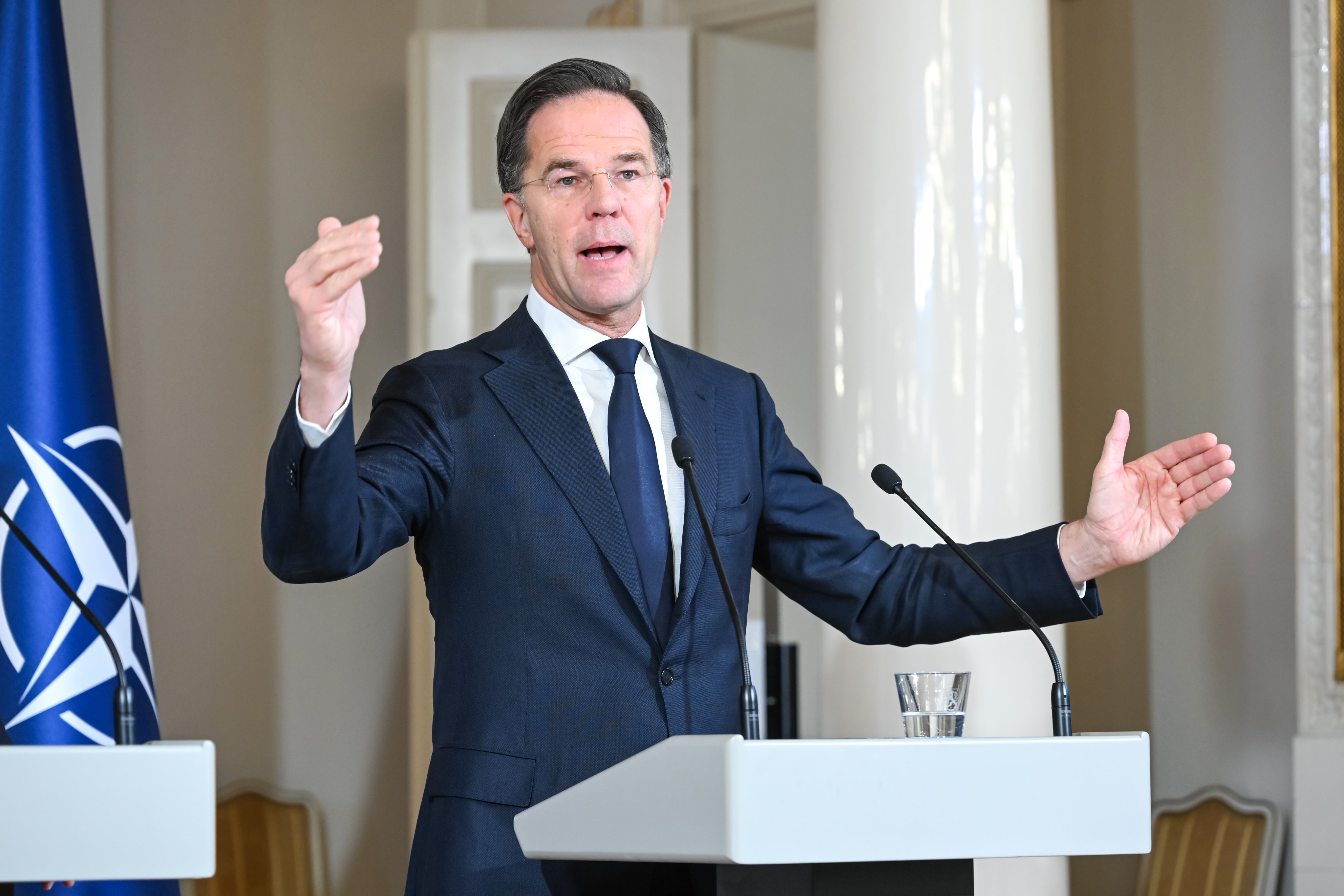 Nato Secretary General Mark Rutte speaks during the Baltic Sea Nato Allies Summit in Helsinki, Finland. Photo: EPA-EFE