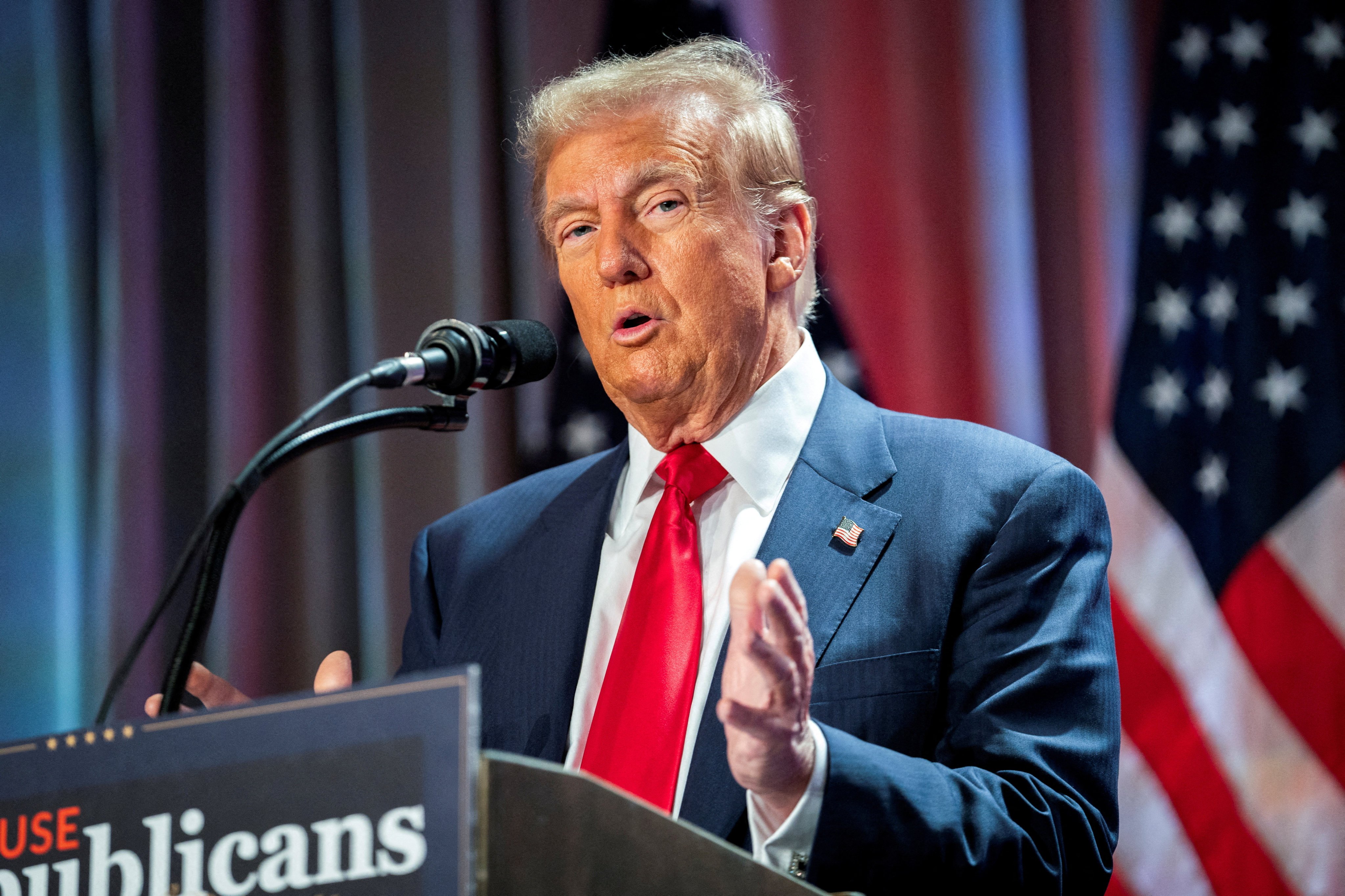 US president-elect Donald Trump during a meeting with House Republicans at the Hyatt Regency hotel in Washington on Monday. Photo: Pool via Reuters / File Photo