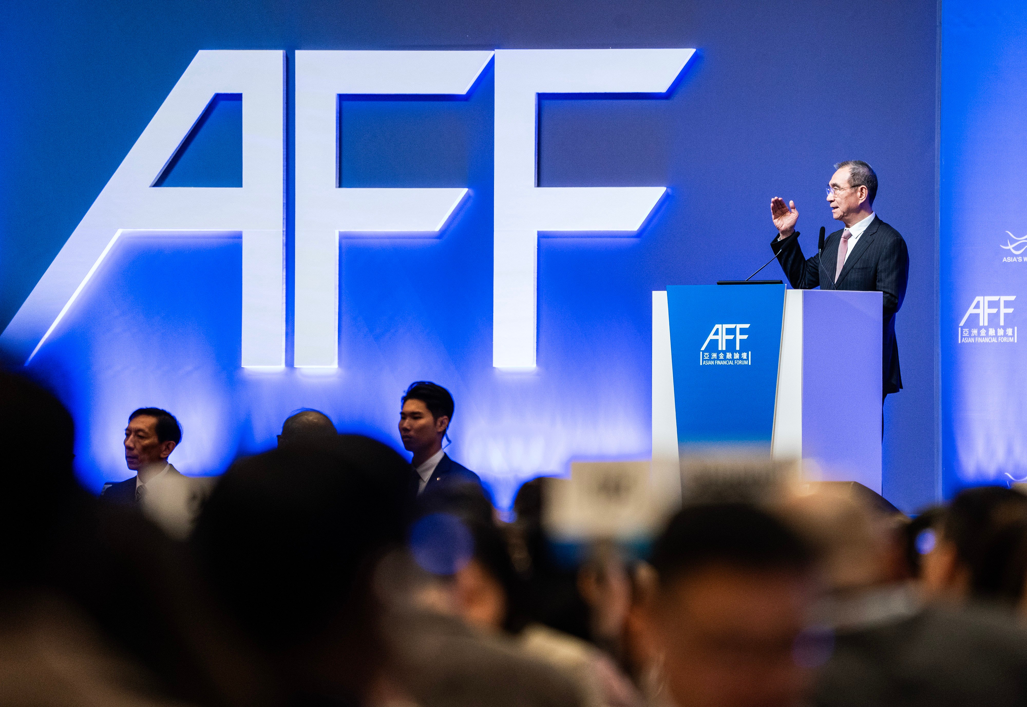 Economist Justin Lin Yifu, seen here at the Asian Financial Forum on Monday, contends that China’s economy should surpass that of the US in the next decade. Photo: Getty Images