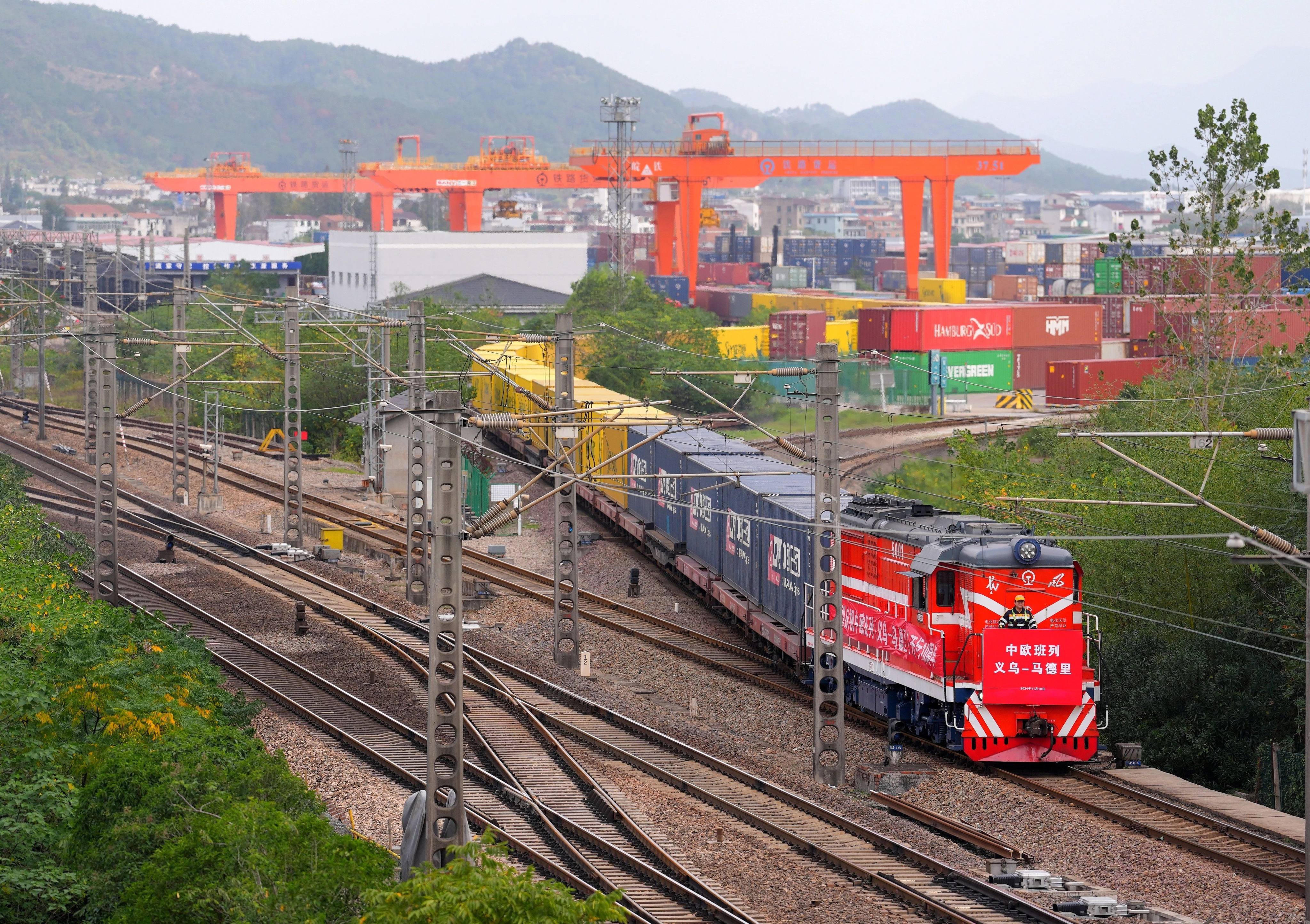 A railway path through Turkey would make for a faster freight route between China and Europe. Photo: Xinhua