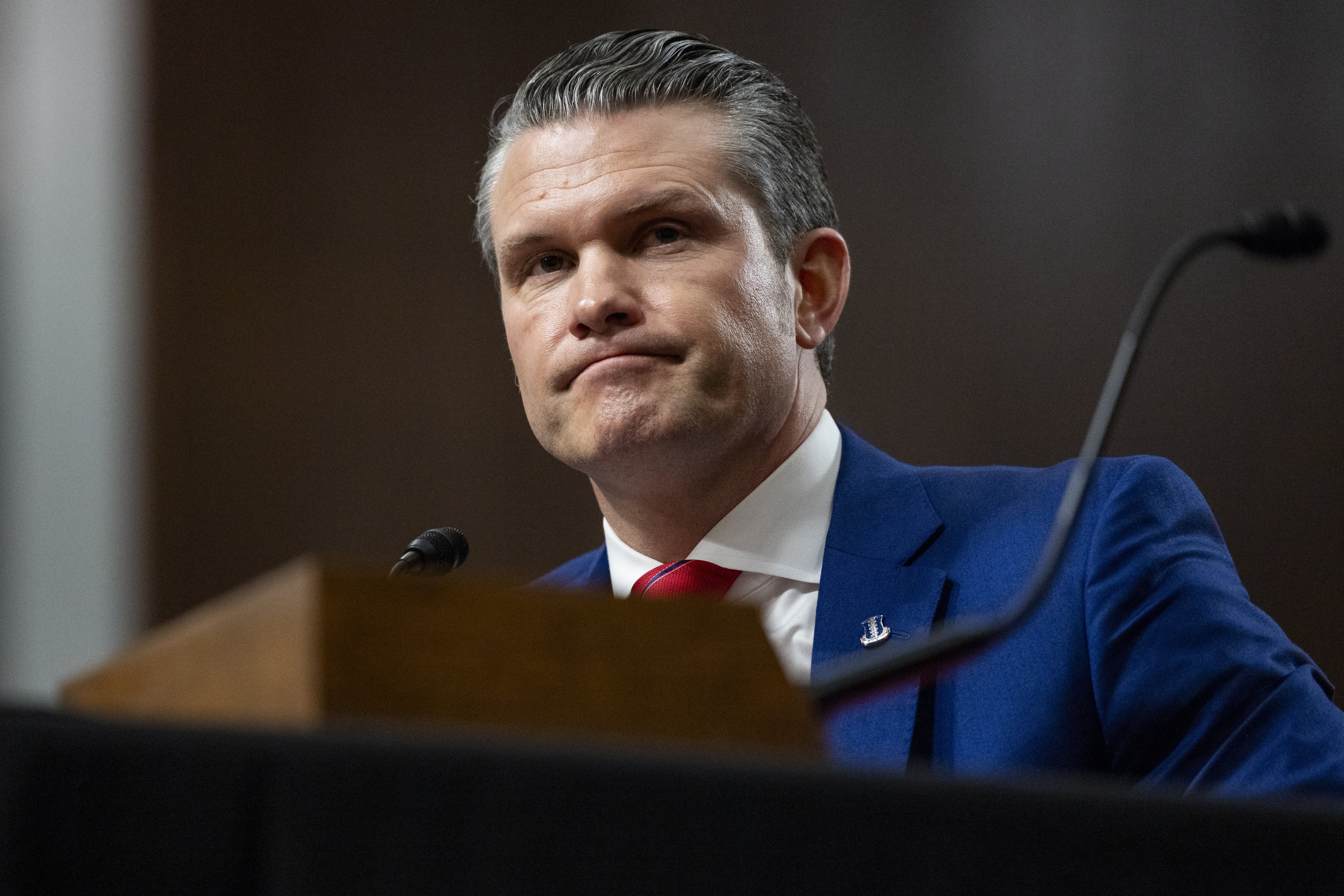 US Secretary of Defence nominee Pete Hegseth during his confirmation hearing before the Senate Armed Services Committee in Washington on Tuesday. Photo: EPA-EFE