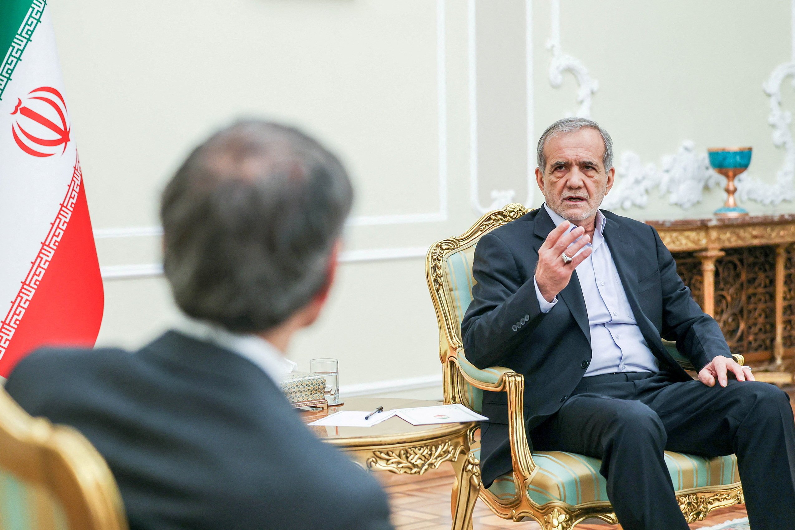 Iran’s President Masoud Pezeshkian meets International Atomic Energy Agency (IAEA) director general Rafael Mariano Grossi in Tehran, Iran, on November 14. Photo: Handout via Reuters