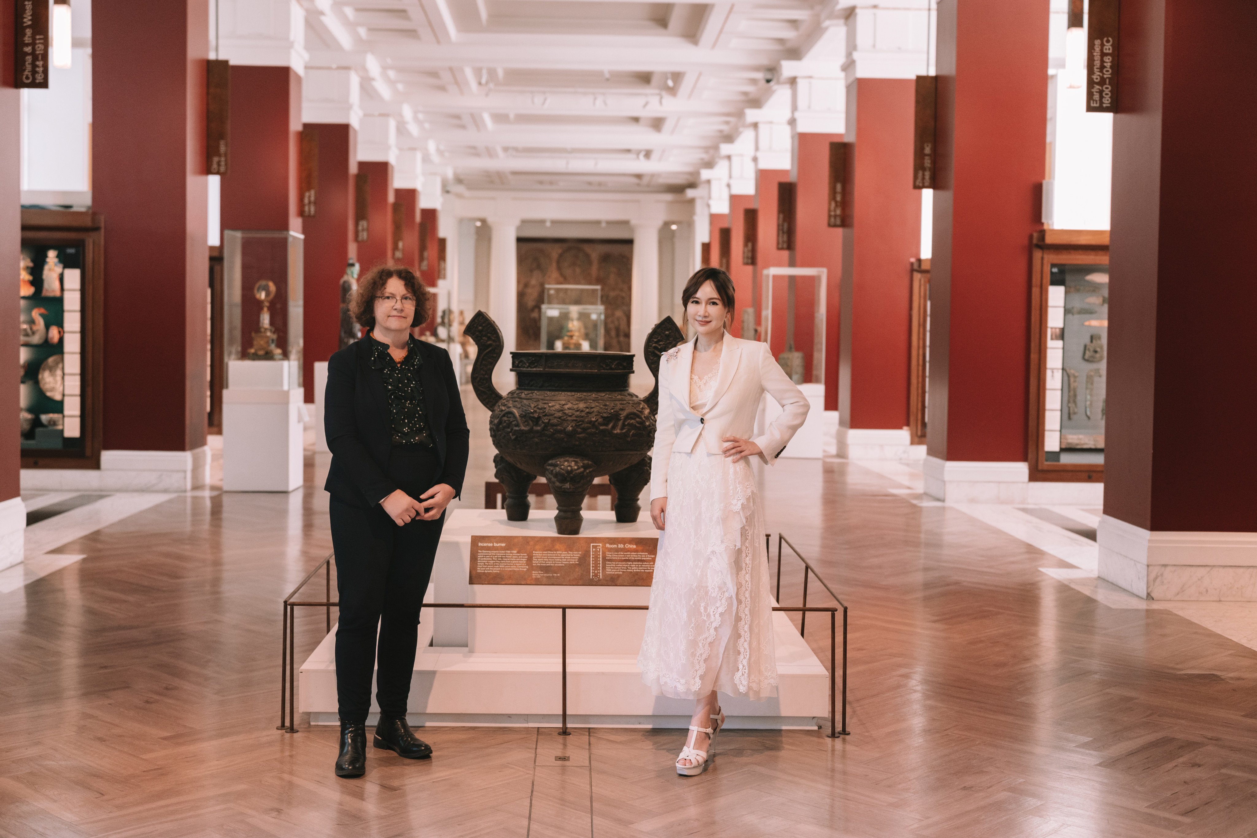 Contemporary jewellery artist Anna Hu (right) with British Museum curator Jessica Harrison-Hall. Photo: Handout