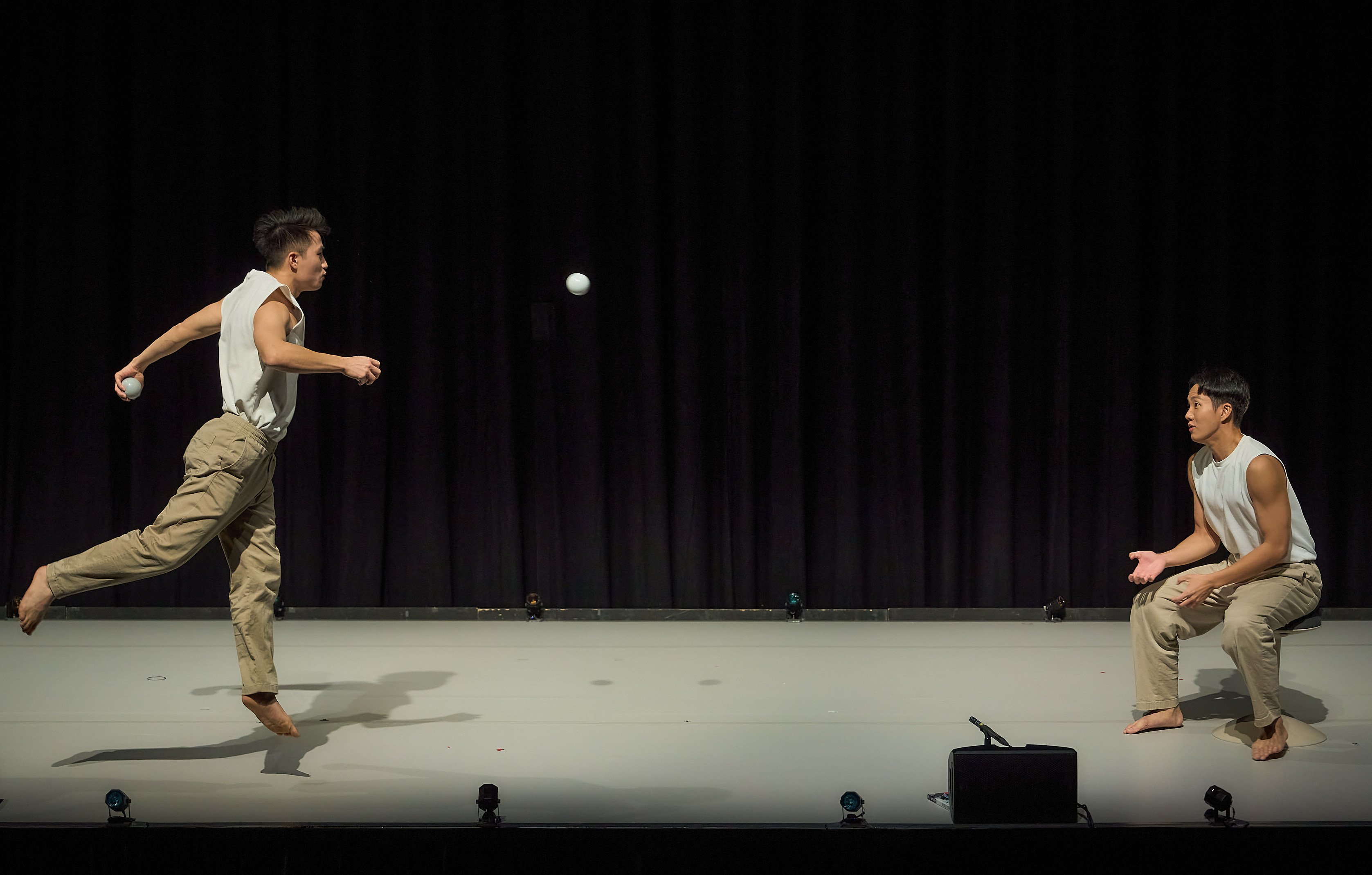 Jason Lee (left) and Tito Hung perform On the Side of the Road at Tai Kwun, Hong Kong. Photo: Irene Chui