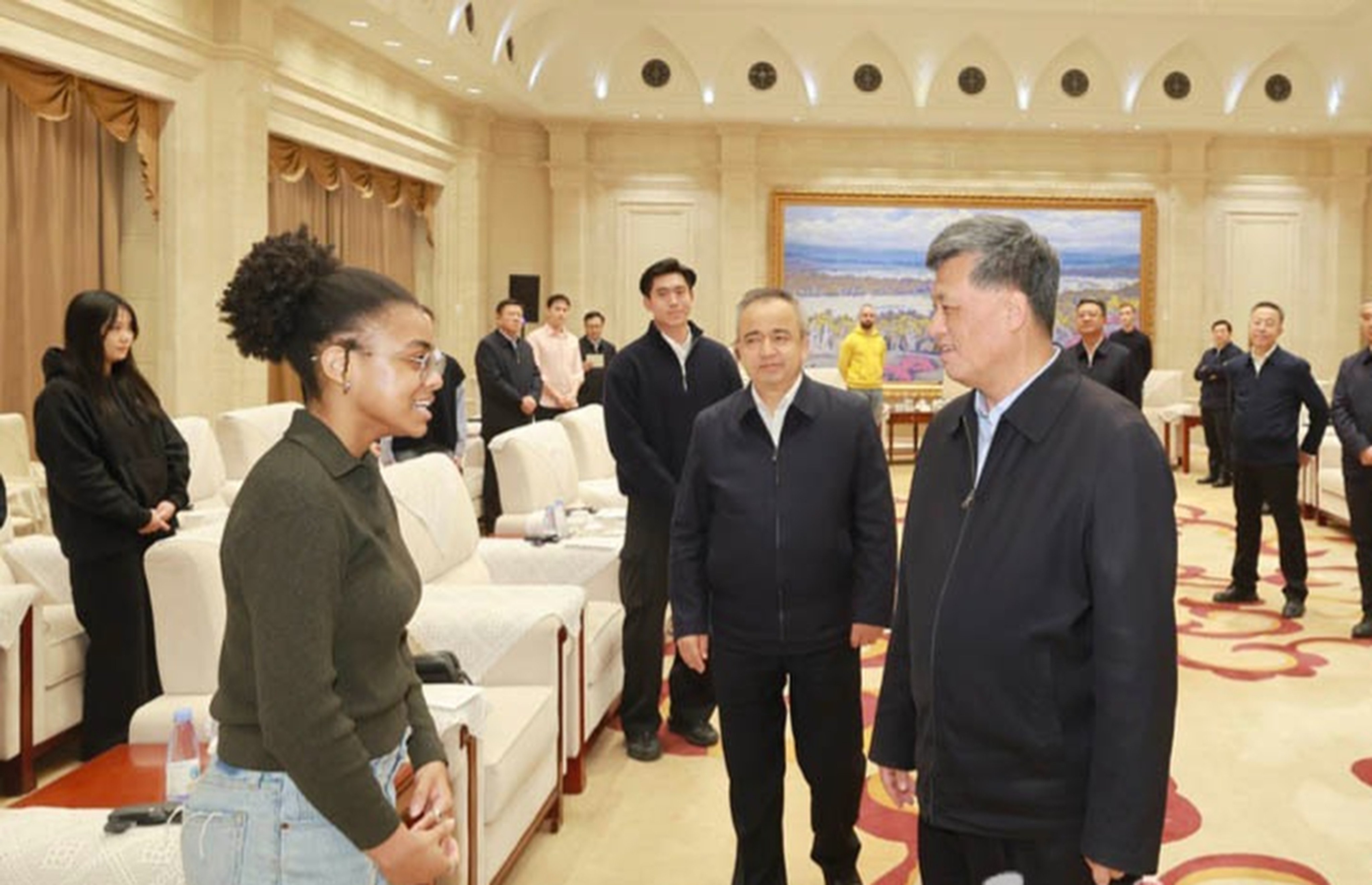 A delegation of international students visits Xinjiang in far western China on Tuesday as part of the region’s efforts to boost its image abroad, according to local media. Photo: Weibo / Xinjiang Daily