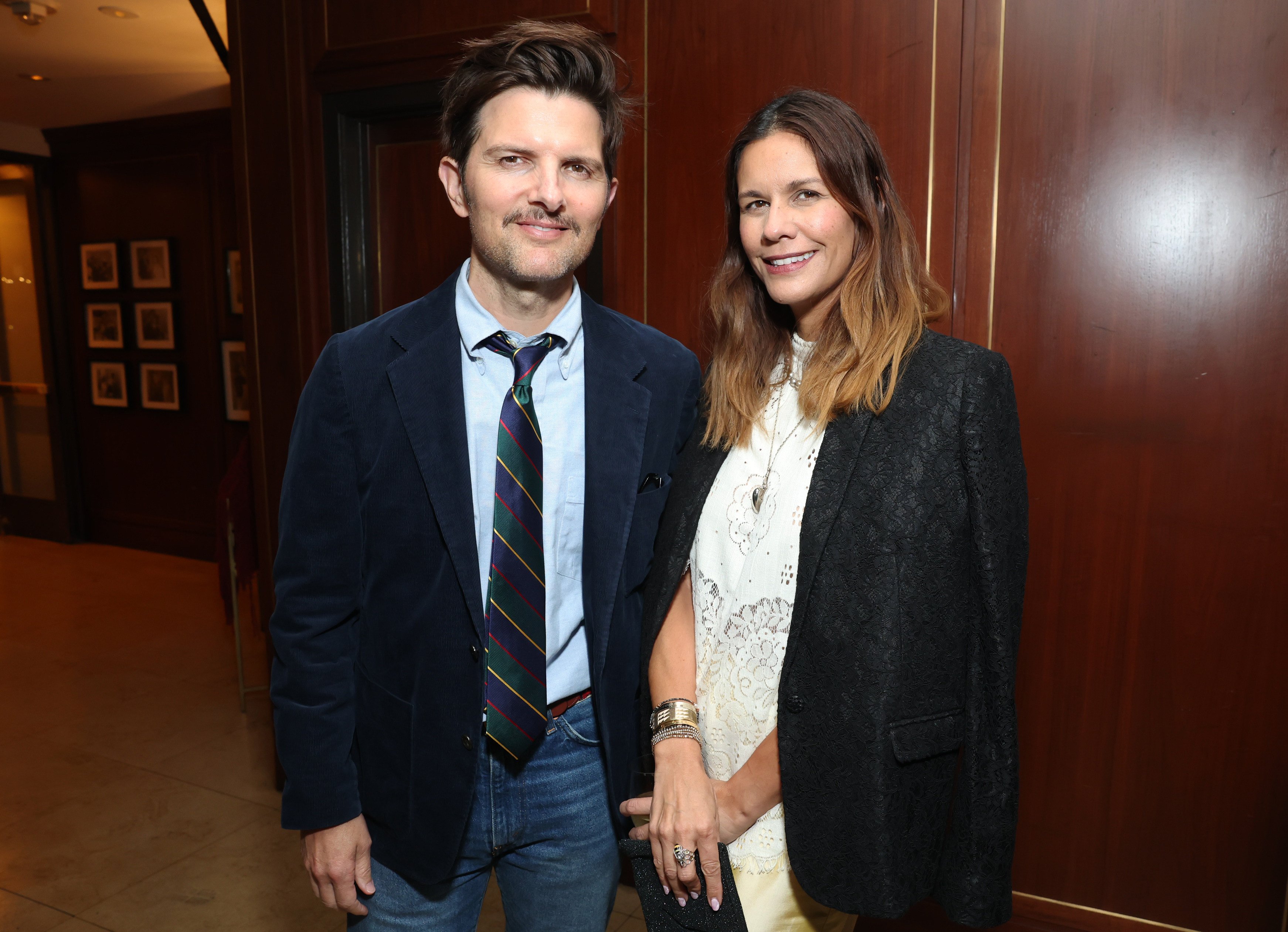 Adam Scott and Naomi Scott at the 2024 UTA Emmy Party. Photo: Getty Images