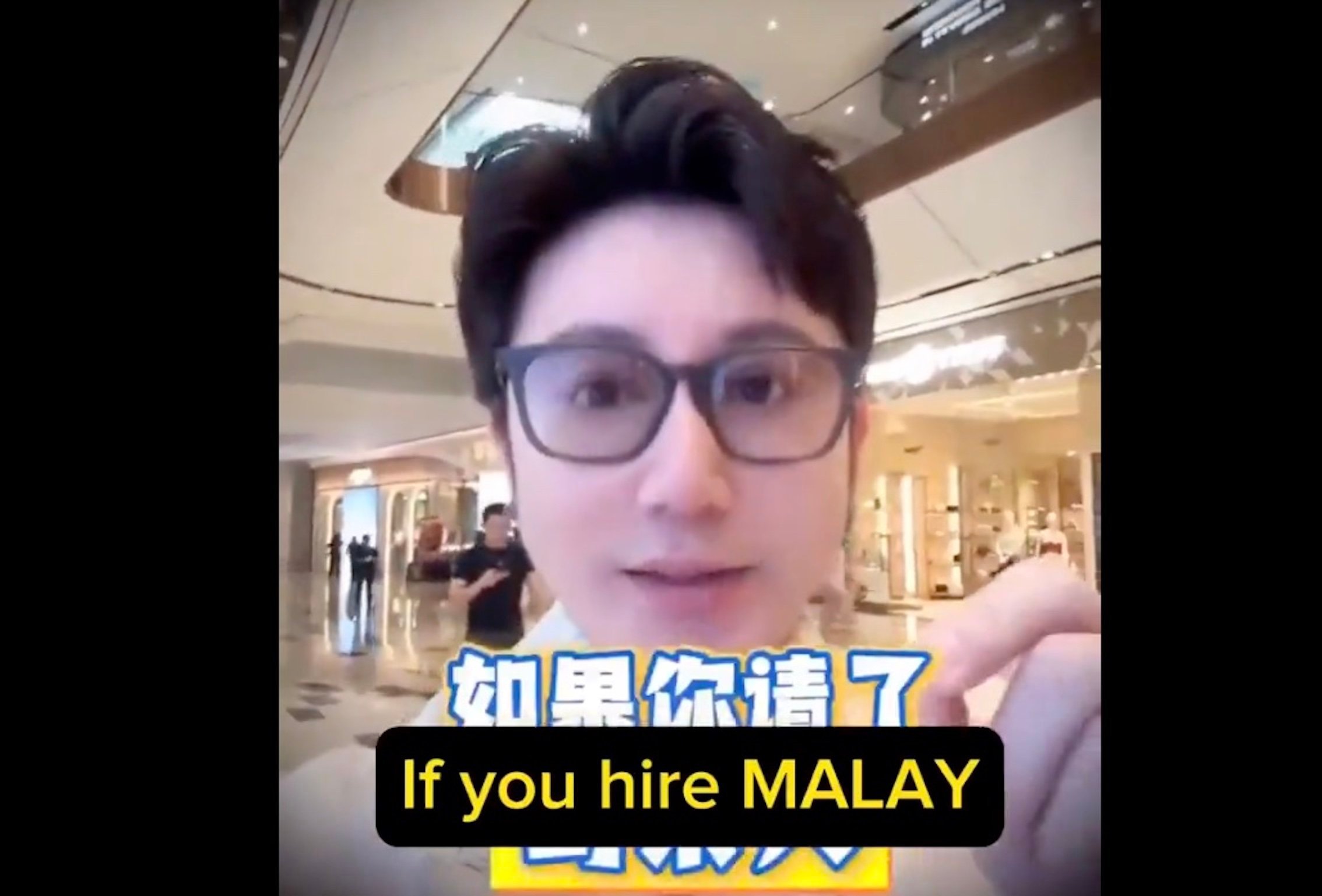 A video by a man, whom online users identified as a businessman from China, claims that Malay workers in Malaysia have a poor work ethic. Photo: Nor Azam Budin/X