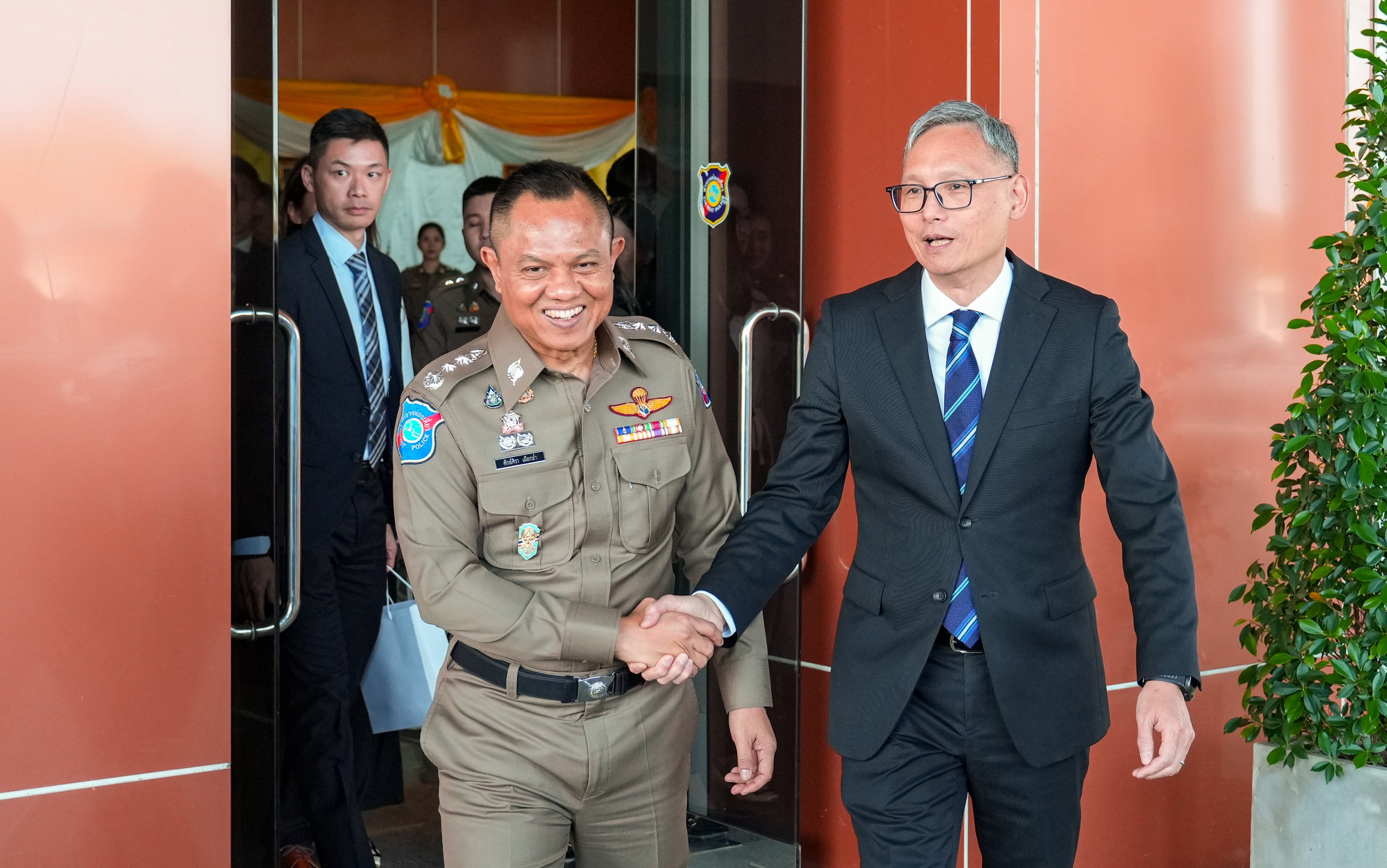 Hong Kong’s Undersecretary for Security Michael Cheuk Hau-yip leads a six-member task force to meet with representatives of Thailand’s Police at the Royal Thai Police Headquarters in Bangkok. Photo: Sam Tsang