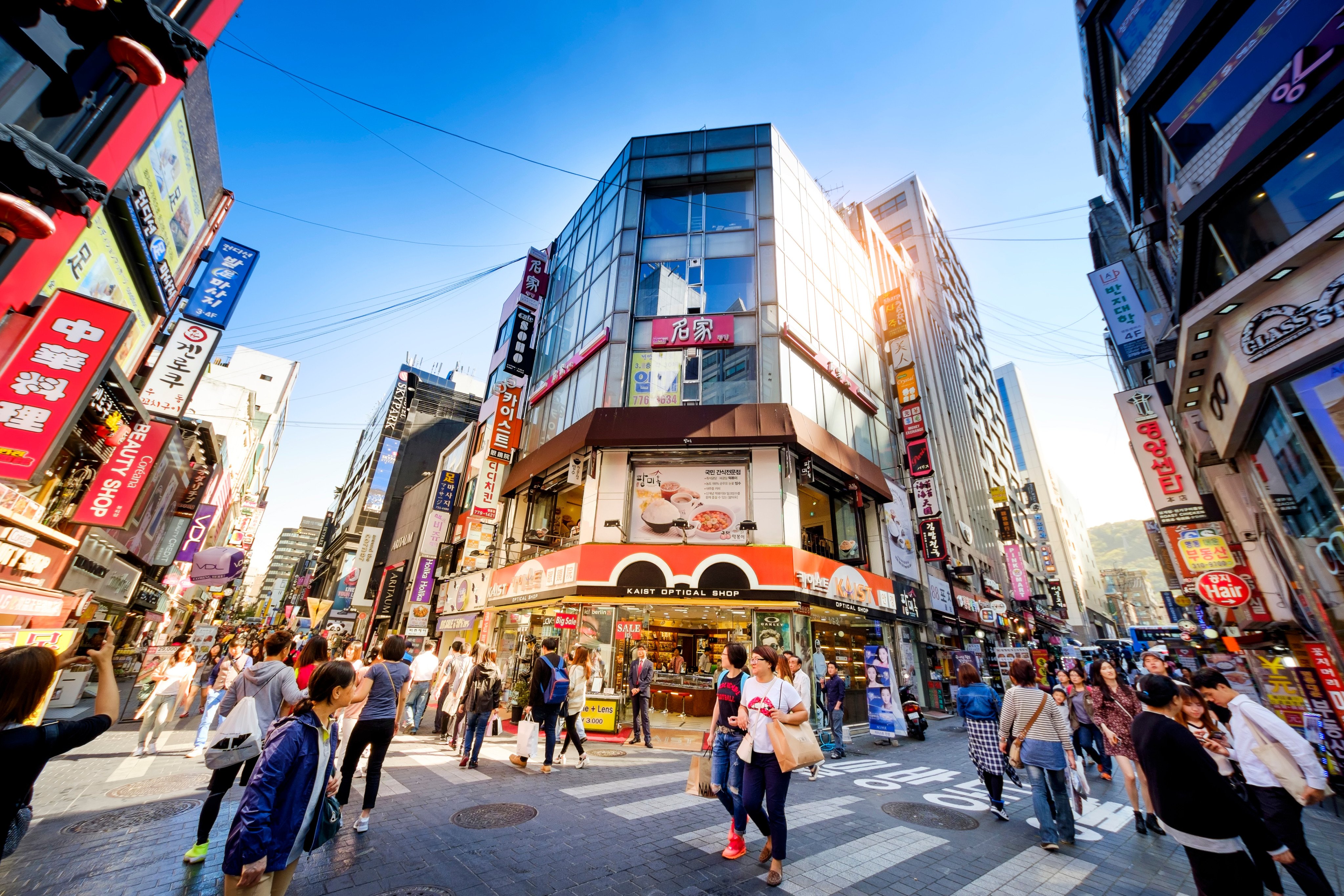 A shopping street in Myeong-dong, Seoul, where foreign tourists can benefit from discounts on their purchases as part of the Grand Korea Sale promotion. Photo: Shutterstock