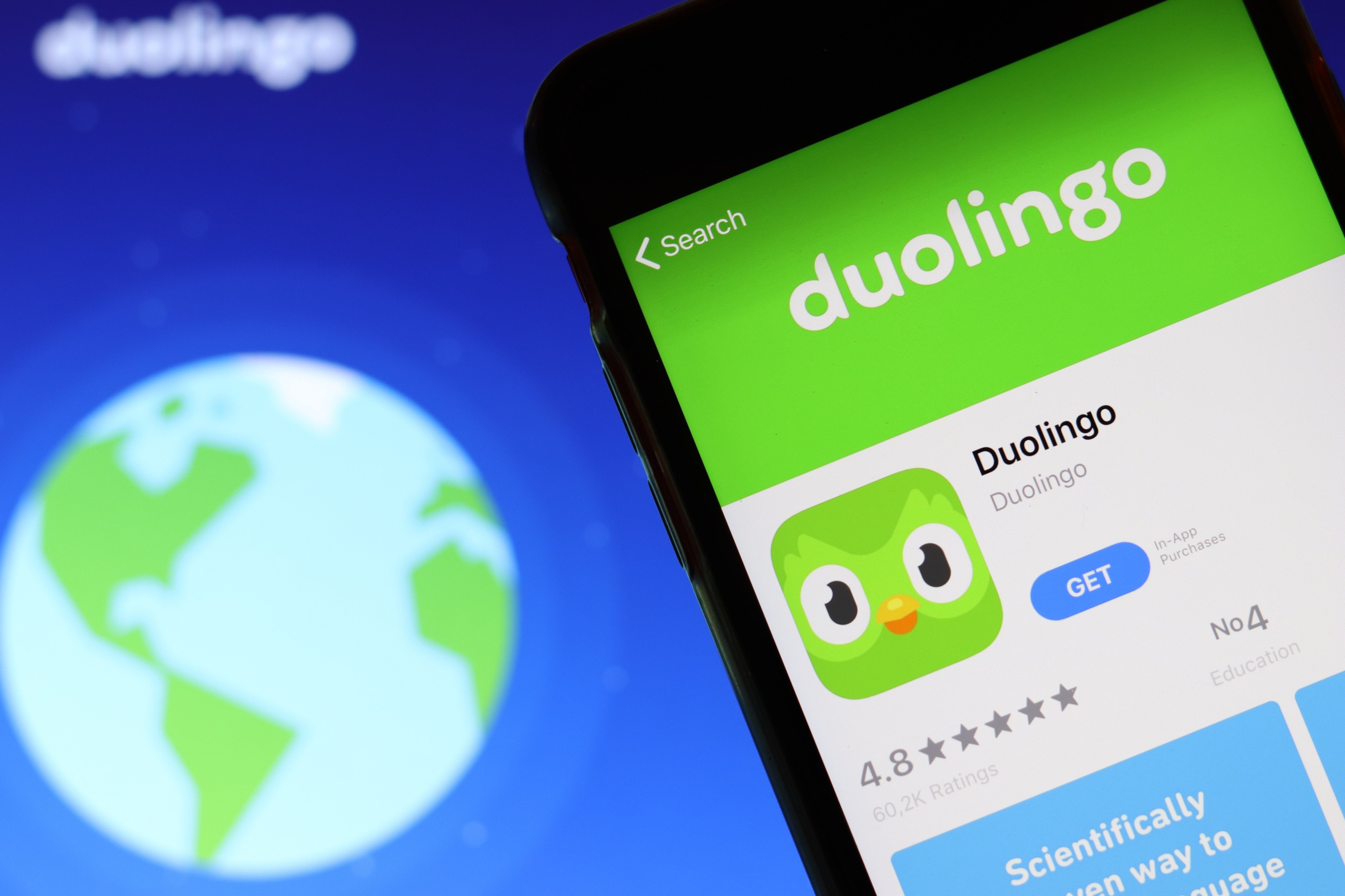 Language-learning app Duolingo has seen a surge in US users learning Mandarin. Photo: Shutterstock