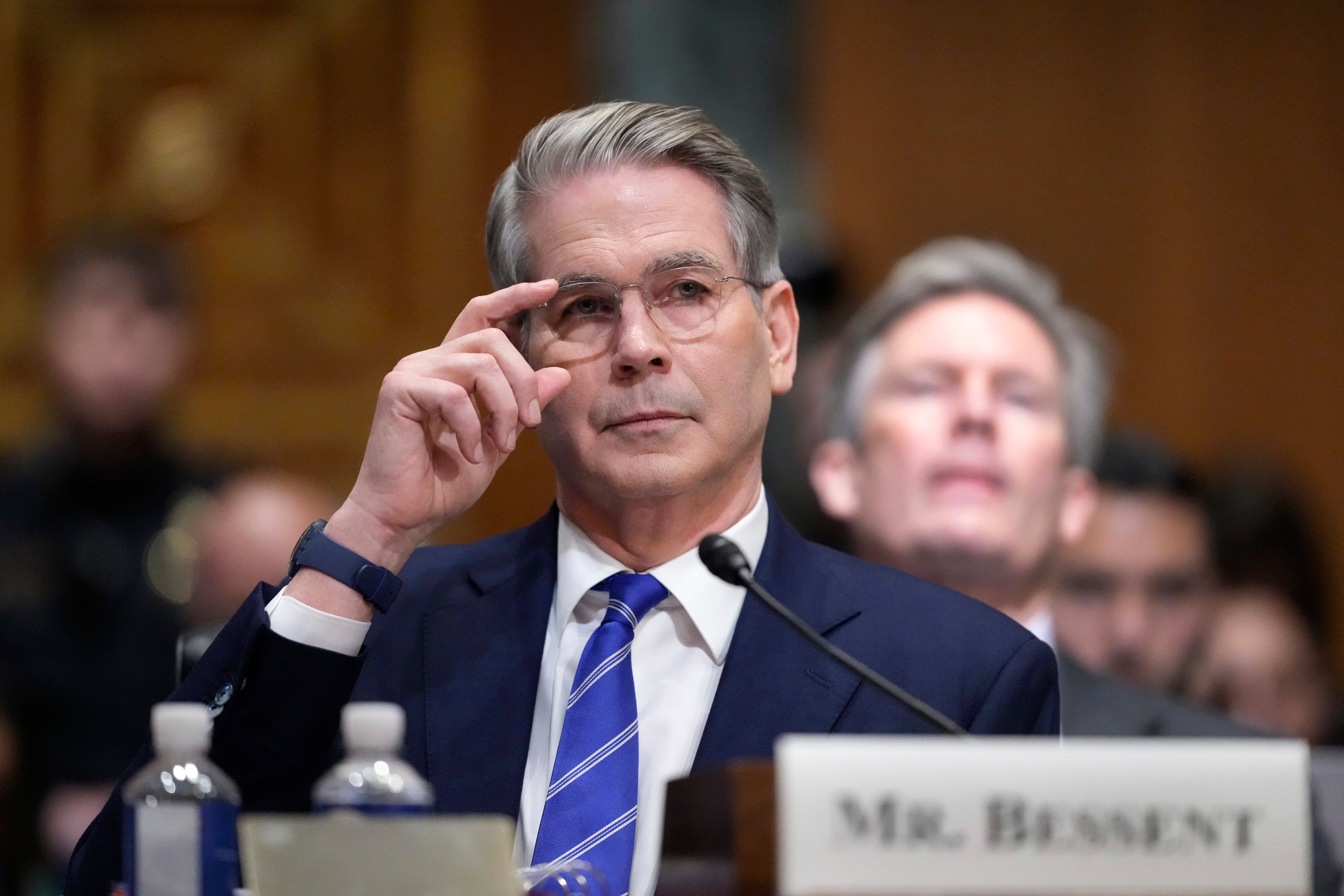 Scott Bessent, US president-elect Donald Trump’s choice to be treasury secretary,  appearing before the Senate Finance Committee for his confirmation hearing at the Capitol in Washington on Thursday. Photo: AP 