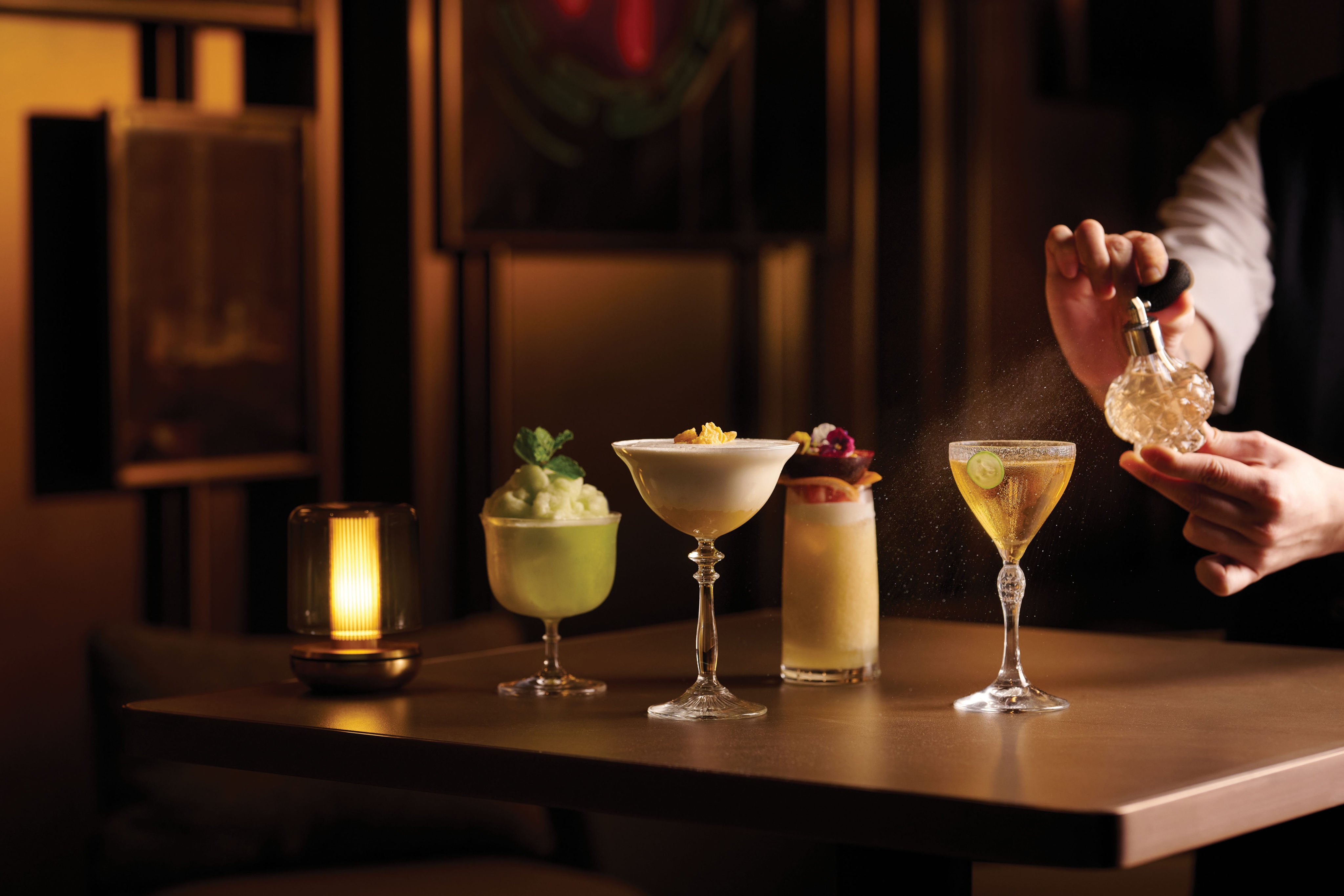 JW Marriott Hotel bar Q88’s new cocktail menu draws from the breadth of mixology, with tiki, savoury, slushy and creamy cocktails alike. Photo: Q88