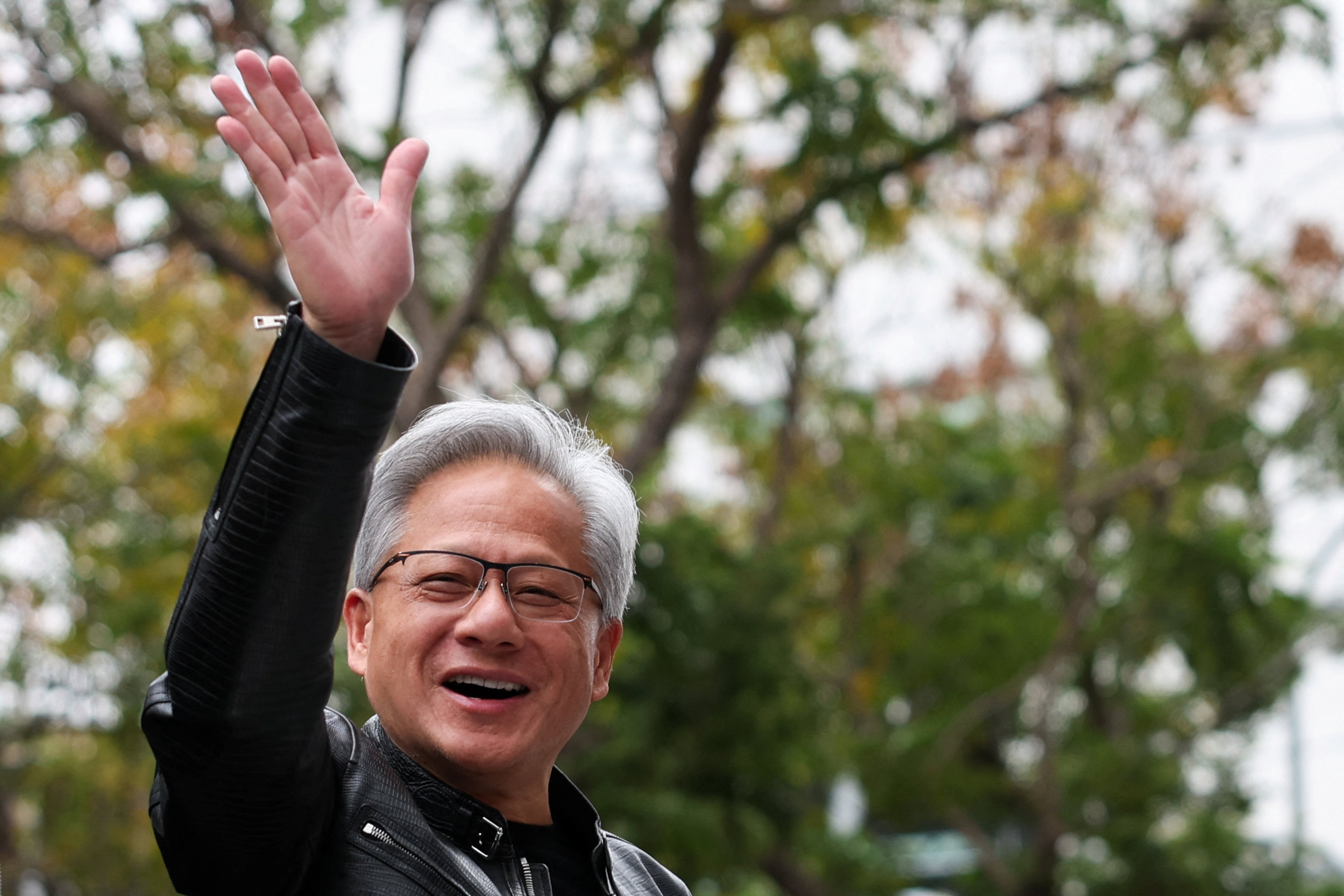 Nvidia CEO Jensen Huang attends the opening ceremony of a plant of Siliconware Precision Industries in Taiwan on Thursday. Photo: Reuters