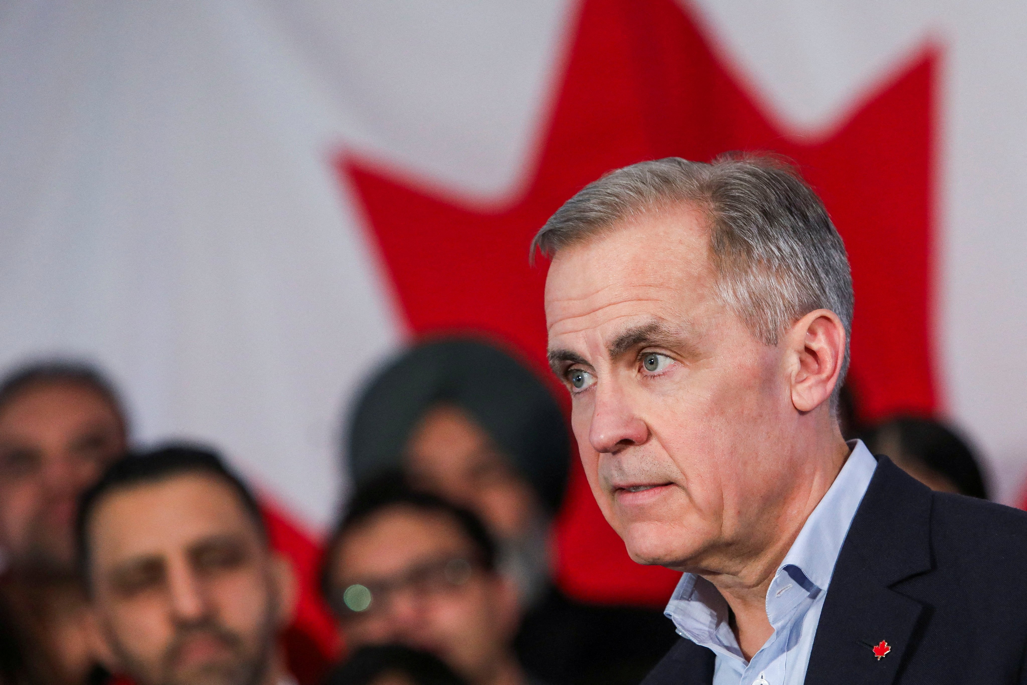 Former Bank of Canada and Bank of England governor Mark Carney speaks in Edmonton, Alberta, on Thursday. Photo: Reuters