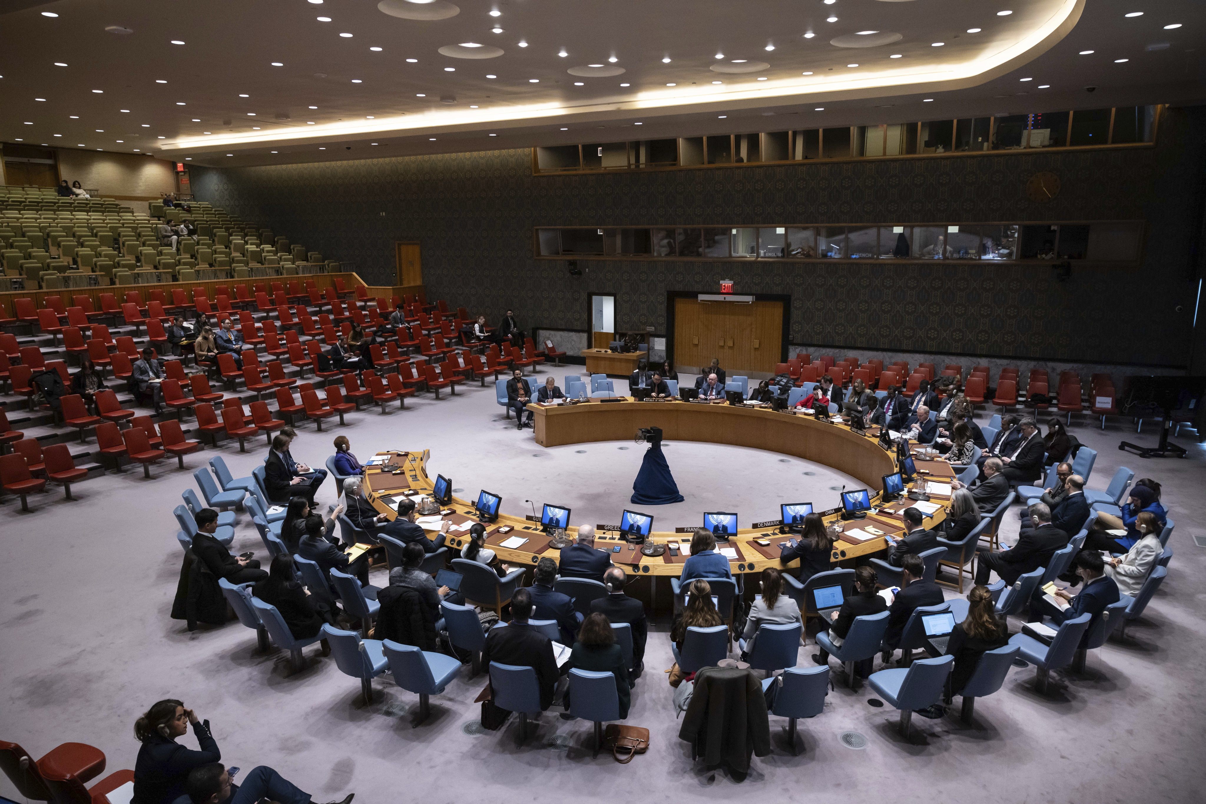 A Security Council meeting at the United Nations headquarters on Wednesday. Photo: AP