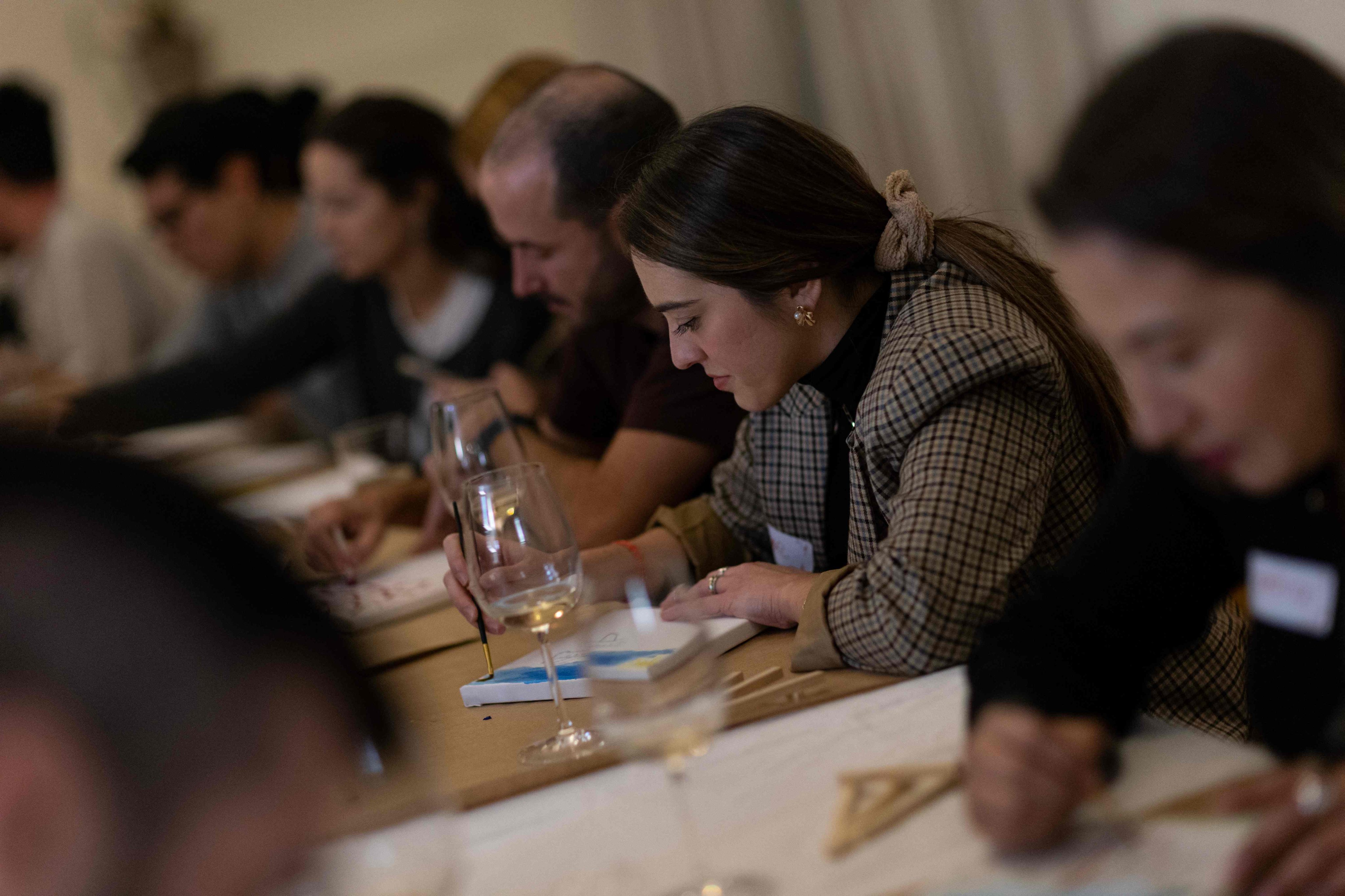 Single people at a “slow dating club” meeting in Madrid. AFP