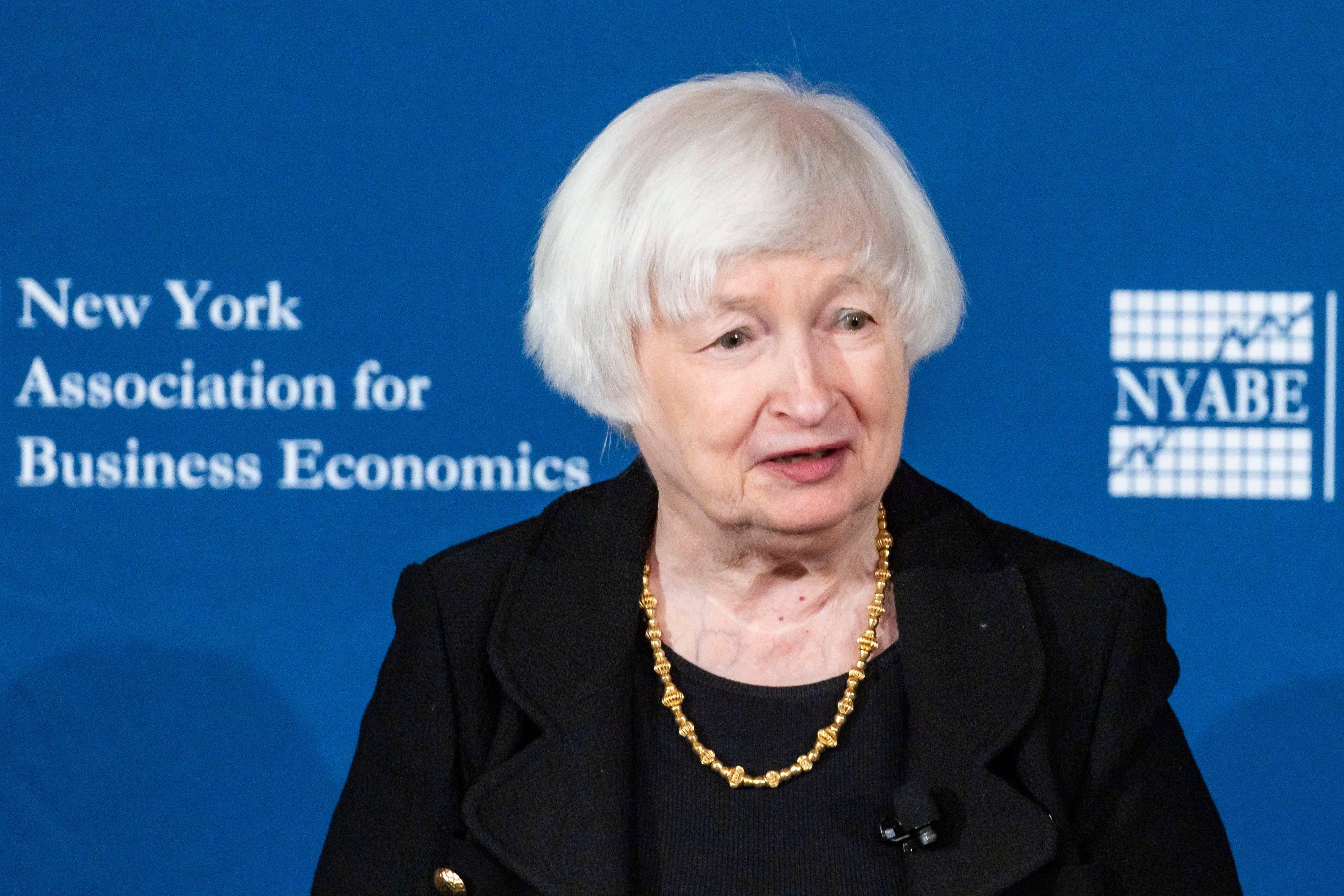 US Treasury Secretary Janet Yellen speaks at an event in New York on Wednesday. Photo: EPA-EFE