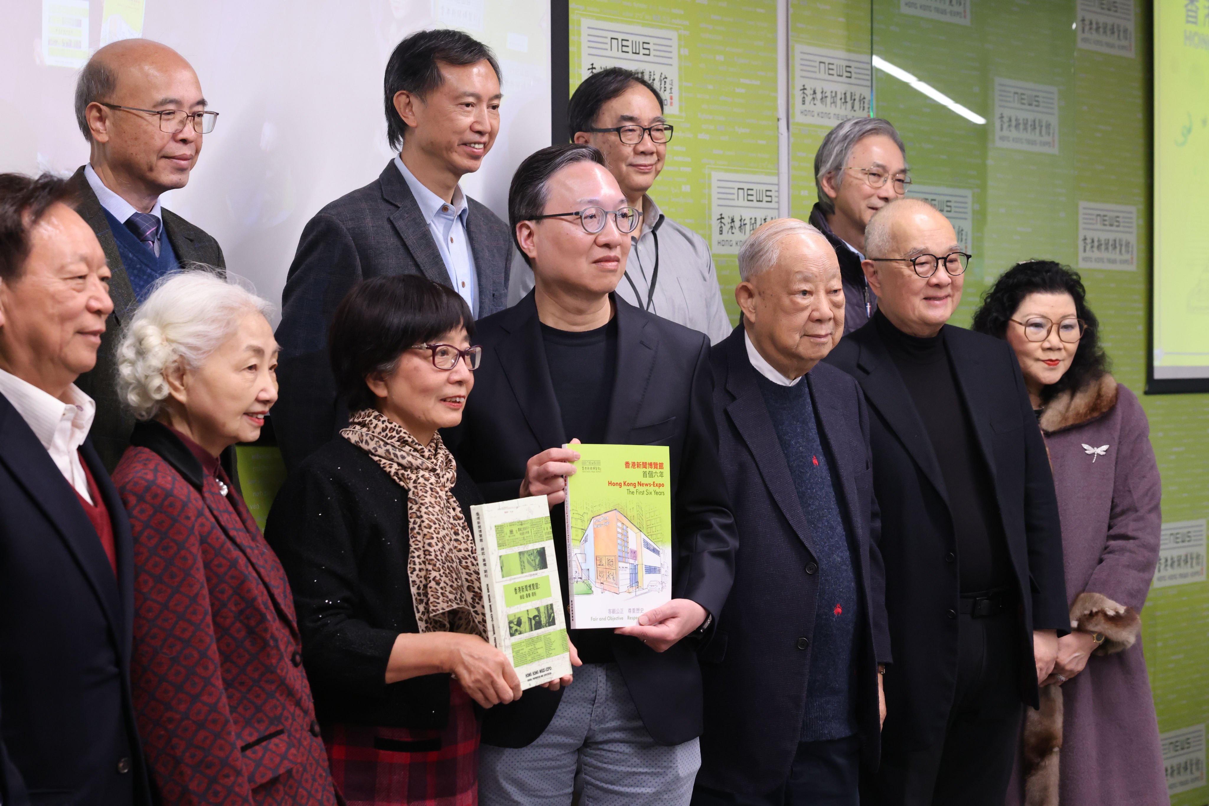 Secretary for Justice Paul Lam (centre, front) attends the Hong Kong News-Expo’s sixth anniversary symposium. Photo: Nora Tam