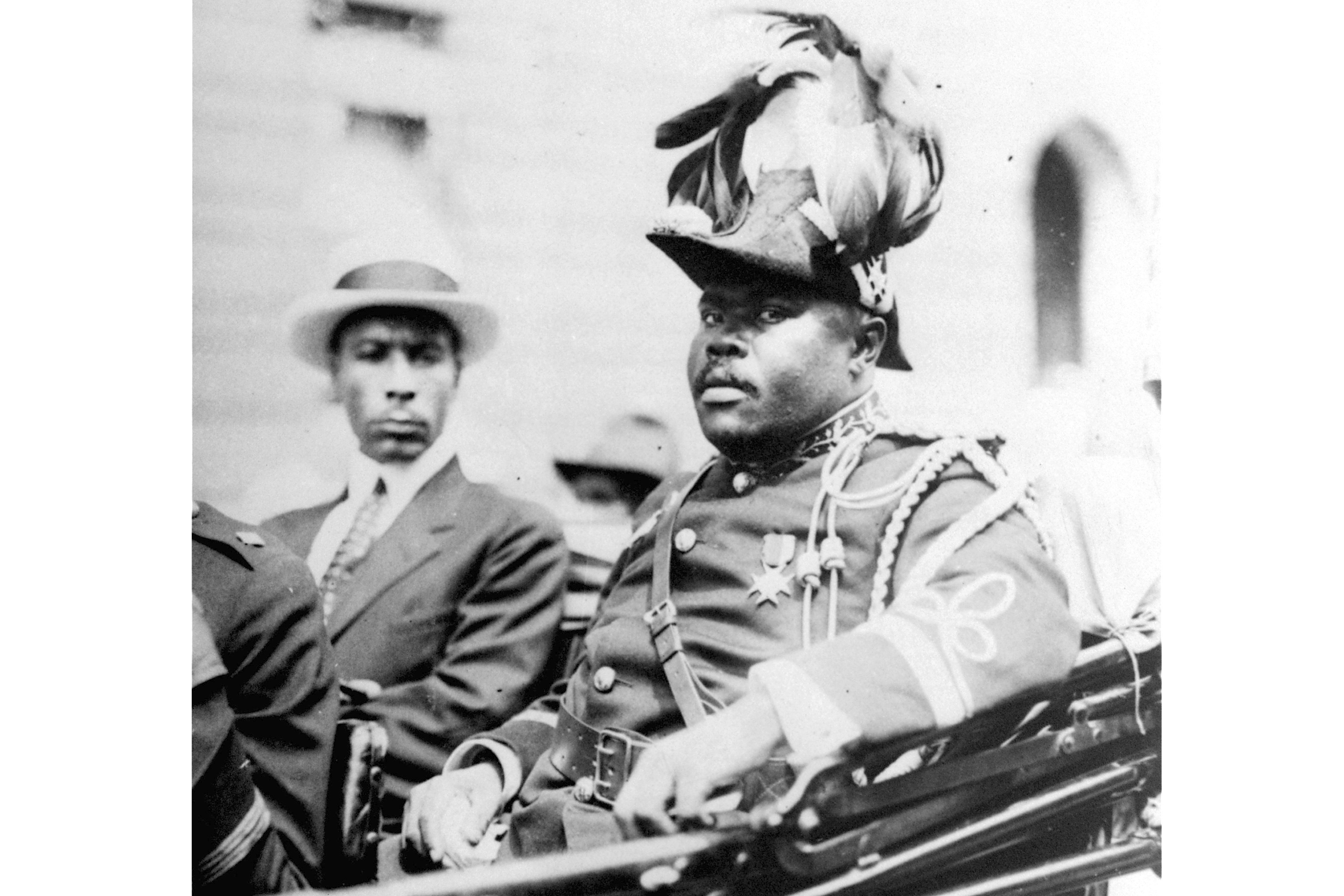 Marcus Garvey is shown in a military uniform in 1922 during a parade on the opening day of the annual Convention of the Negro Peoples of the World in New York. Photo: AP