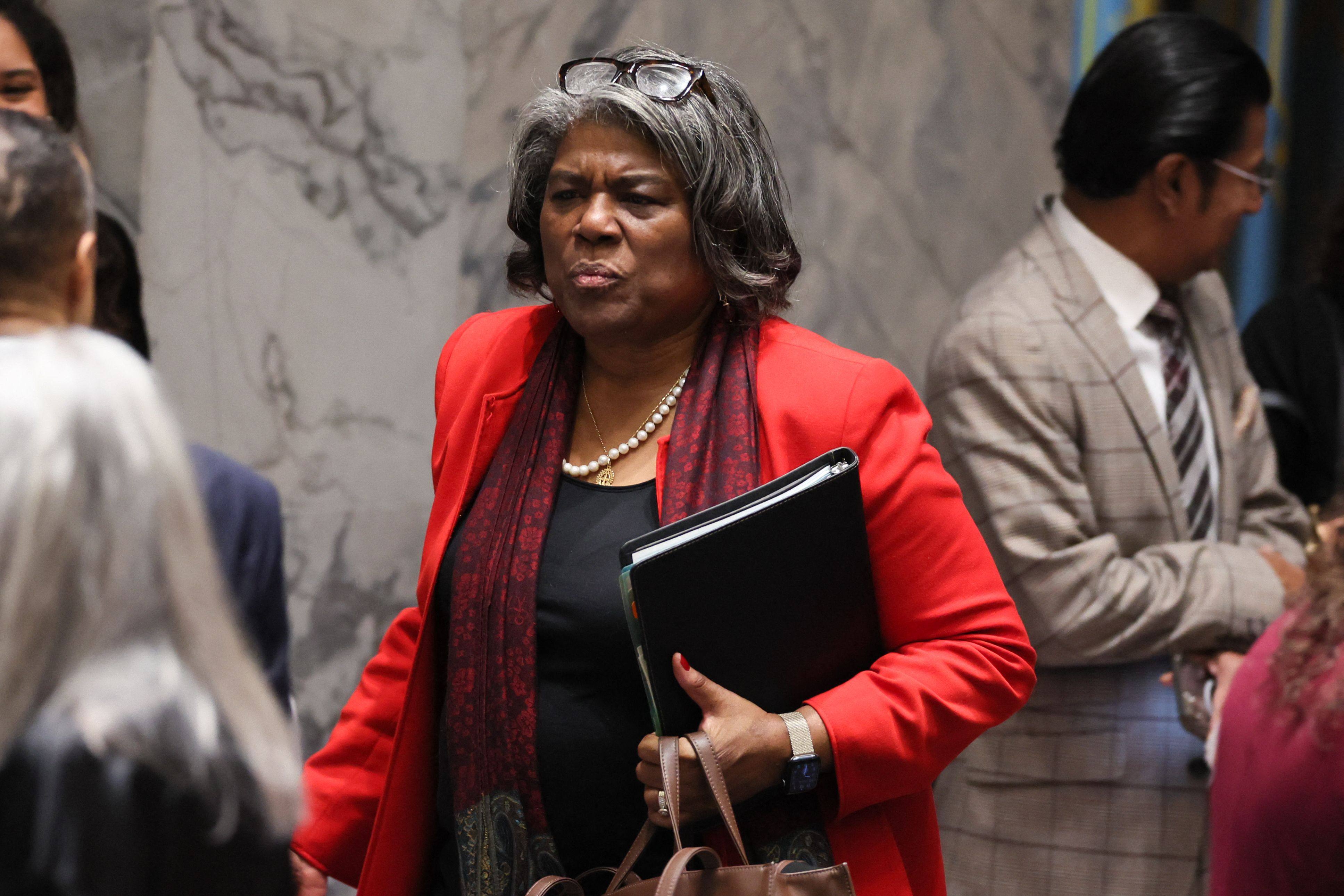 Ambassador Linda Thomas-Greenfield, Representative of the United States to the UN, warns that America’s global leadership is at risk if Trump returns to office, potentially allowing China to fill the void. Photo: AP