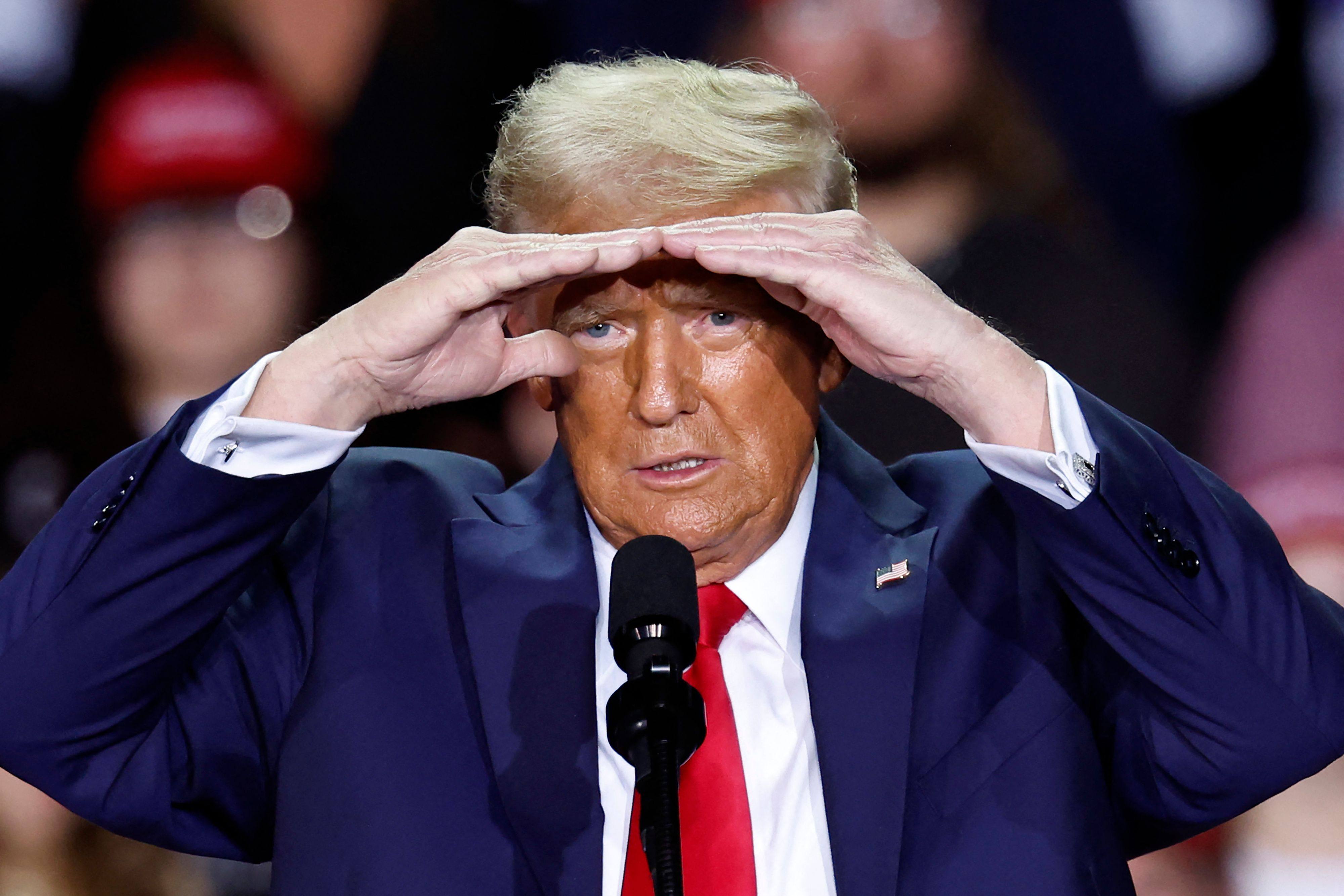 Donald Trump gestures as he speaks during a campaign rally in Grand Rapids, Michigan, in November. Photo: AFP