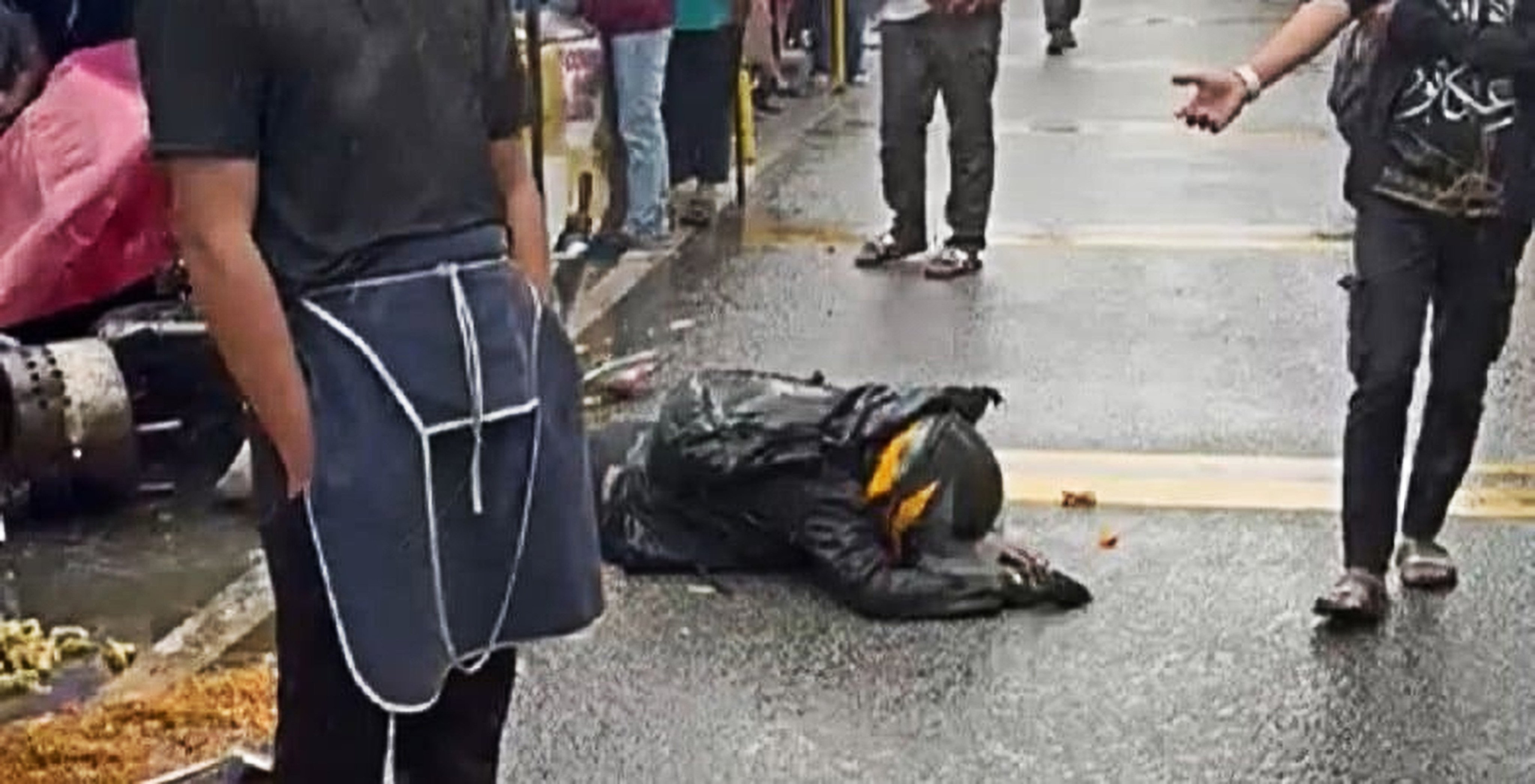 Ahmad Nor Al Faizan Jusoh, who suffers from learning difficulties, lost control of his motorcycle and ran into a roadside noodle stall on Friday. Facebook/Orang Awan